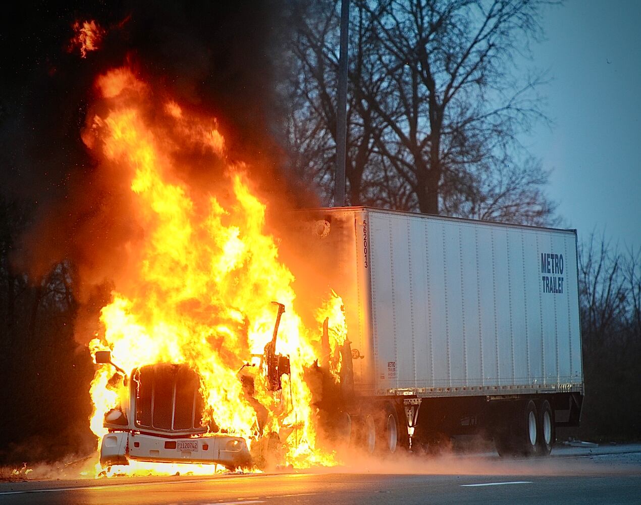 Clark semi fire