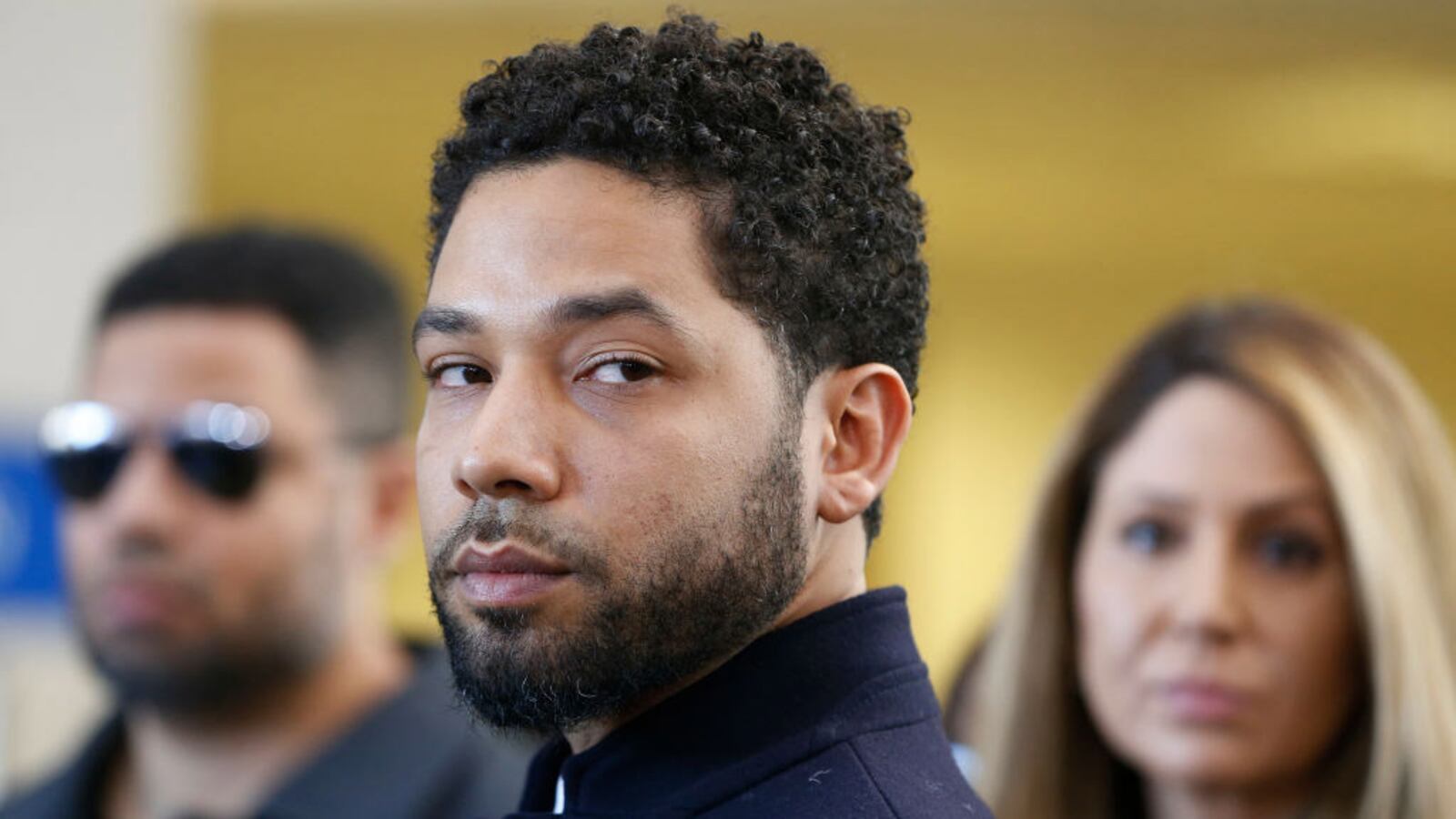 Actor Jussie Smollett after his court appearance at Leighton Courthouse on March 26, 2019 in Chicago, Illinois.