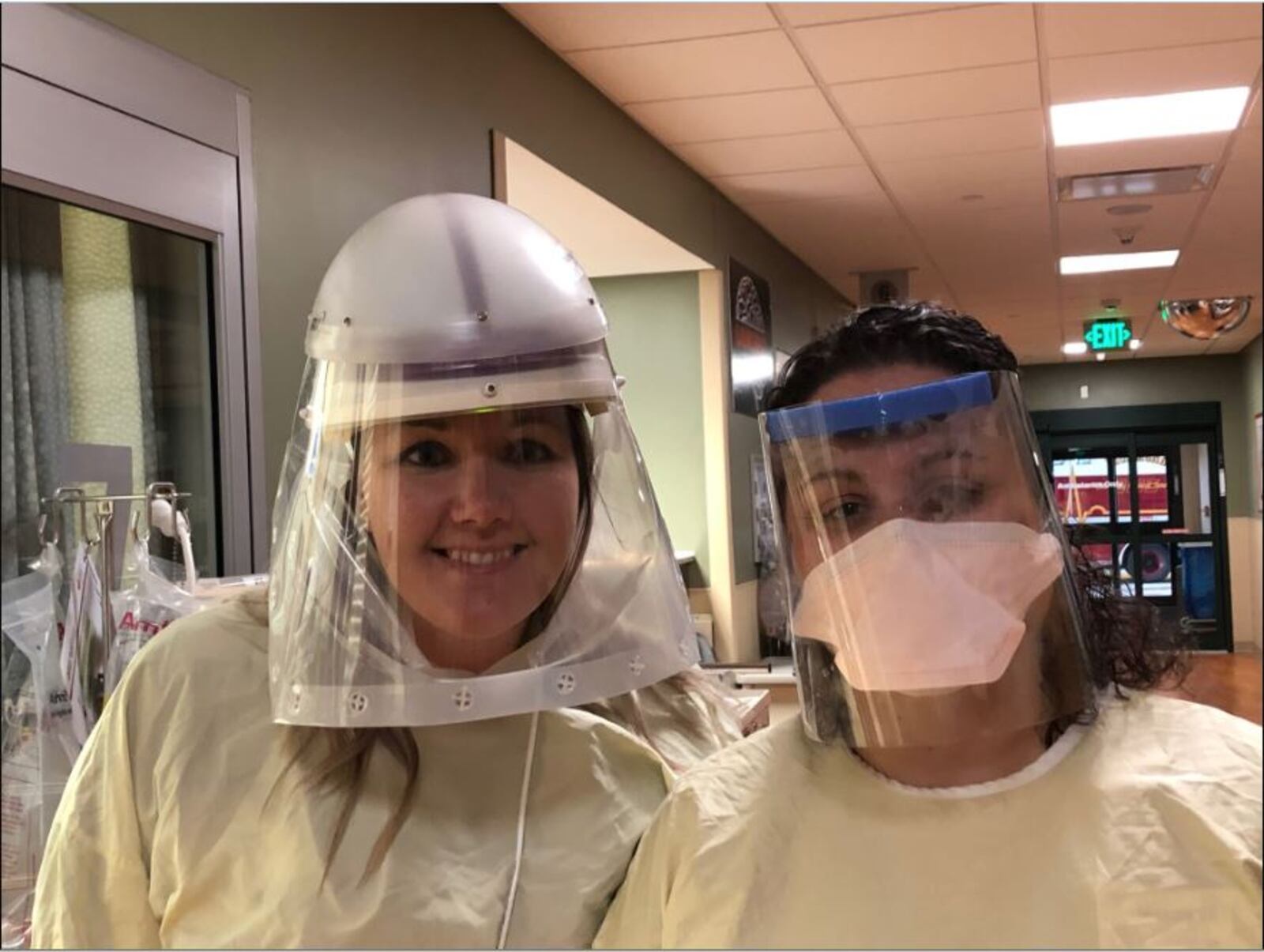 Reid Health employees now have two kinds of face shields. (Courtesy/Reid Health)