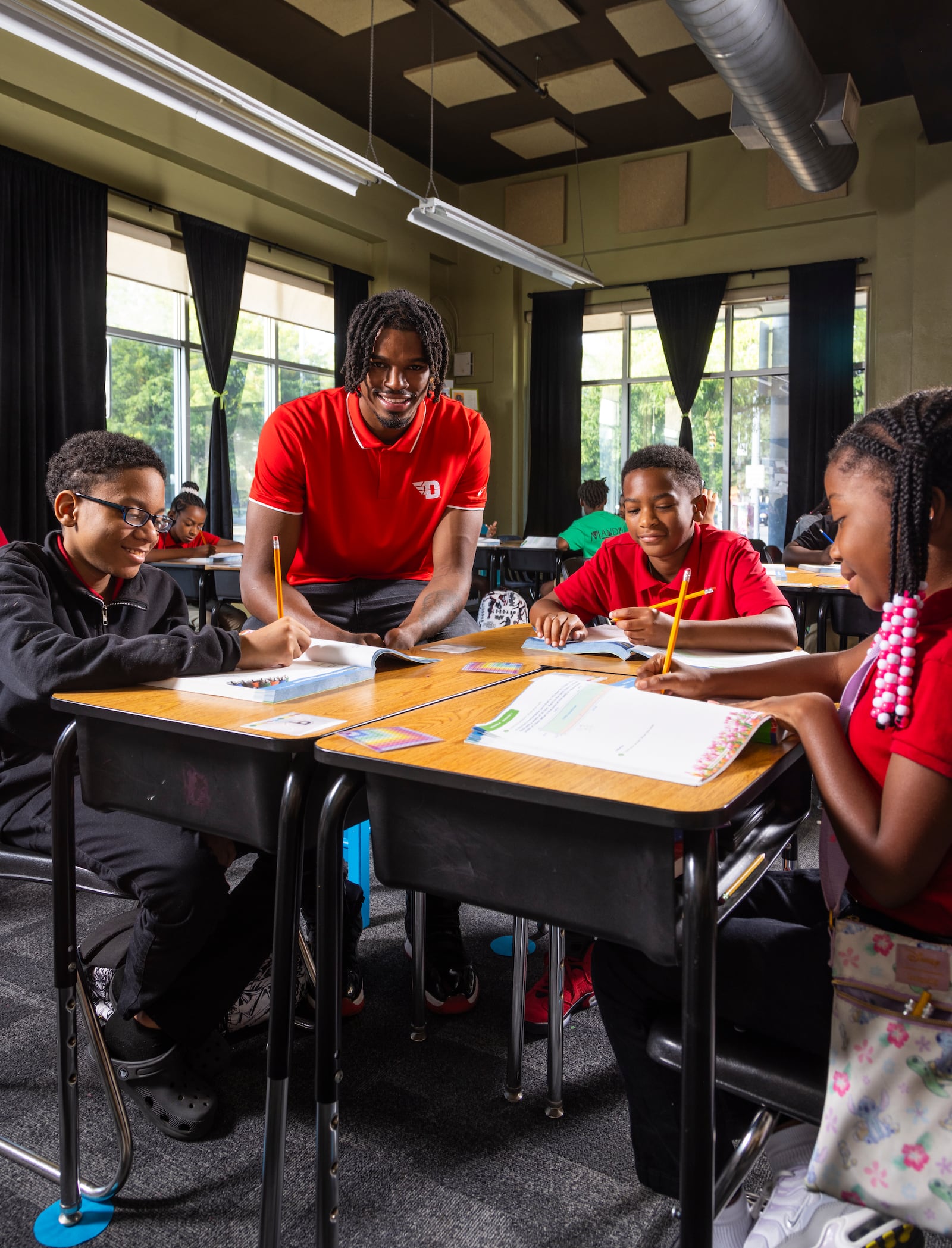 University of Dayton men's basketball standout DaRon Holmes is working iwth Learn to Earn Dayton on a new initiative to combat chronic absenteeism. CONTRIBUTED