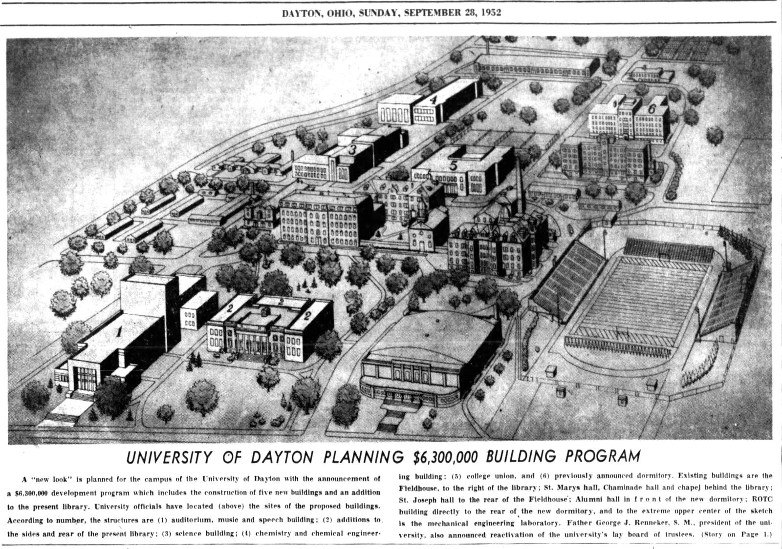 Sept. 28, 1952: University of Dayton to revamp with $6 million program. DAYTON DAILY NEWS ARCHIVES