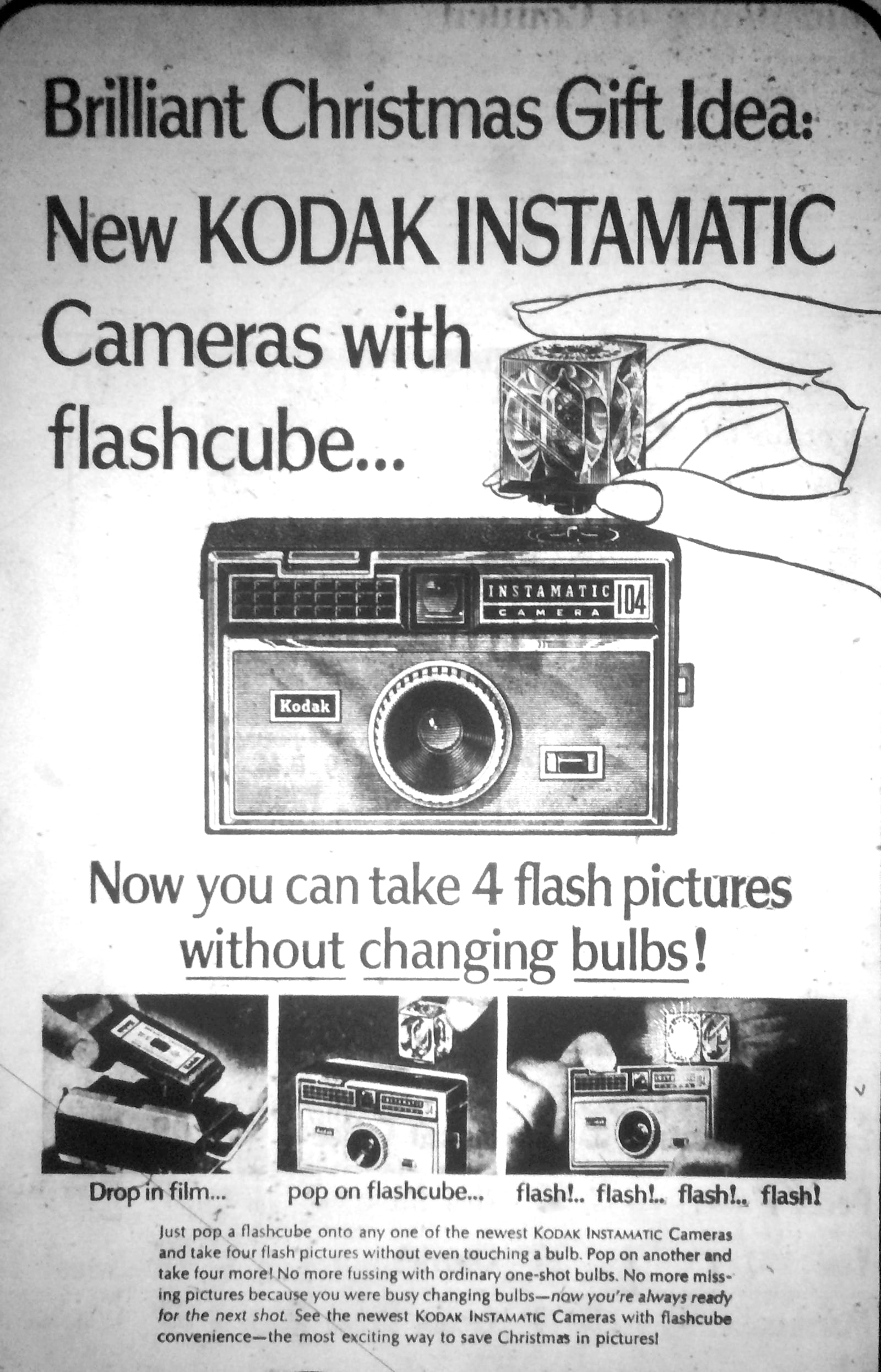 The new Kodak Instamatic camera with a flash cube was on wish lists for Christmas 1965. DAYTON DAILY NEWS