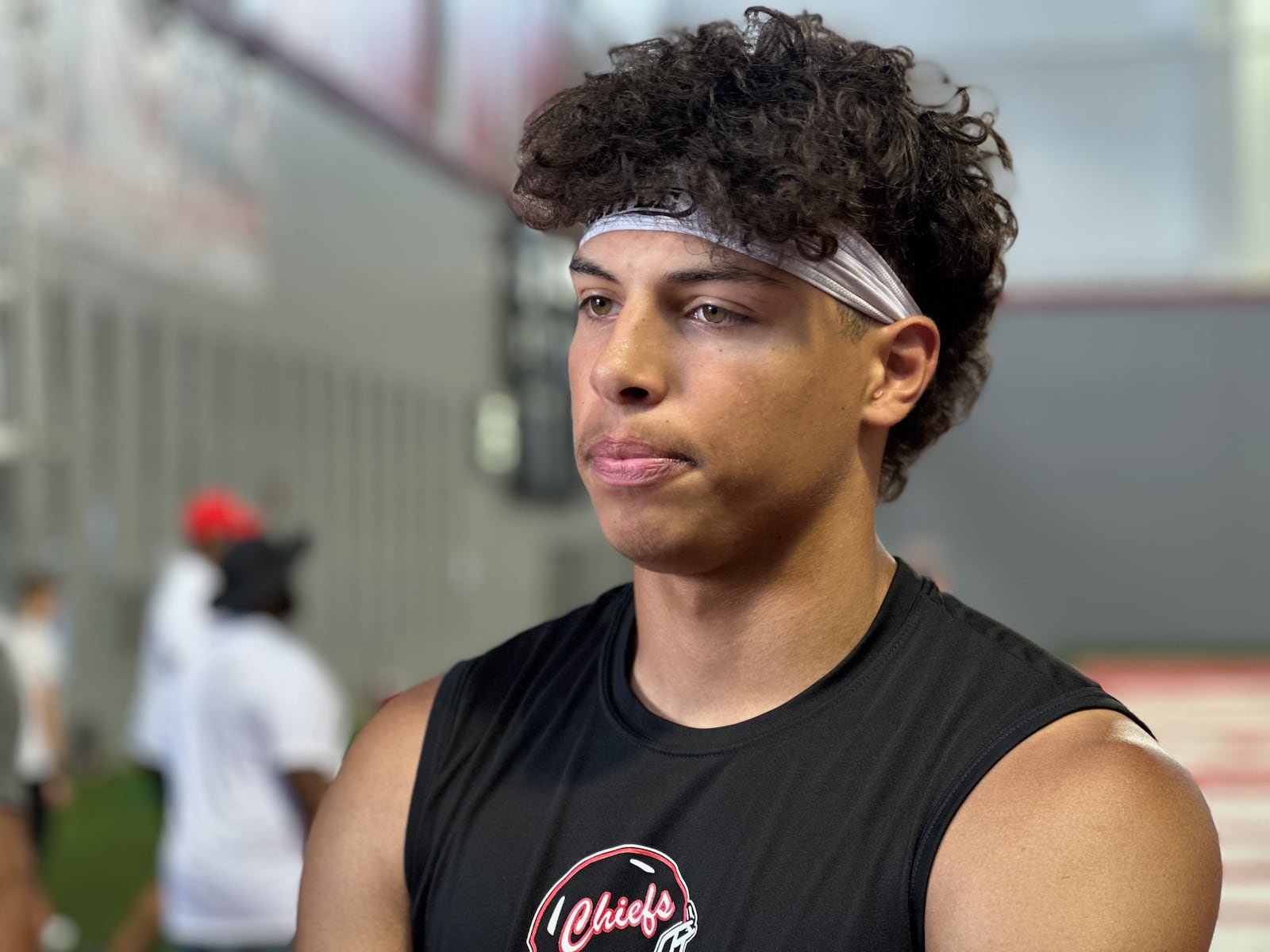 Bellefontaine QB Tavien St. Clair talks recruiting at Ohio State in Columbus June 21, 2023. (Photo: Marcus Hartman/STAFF)