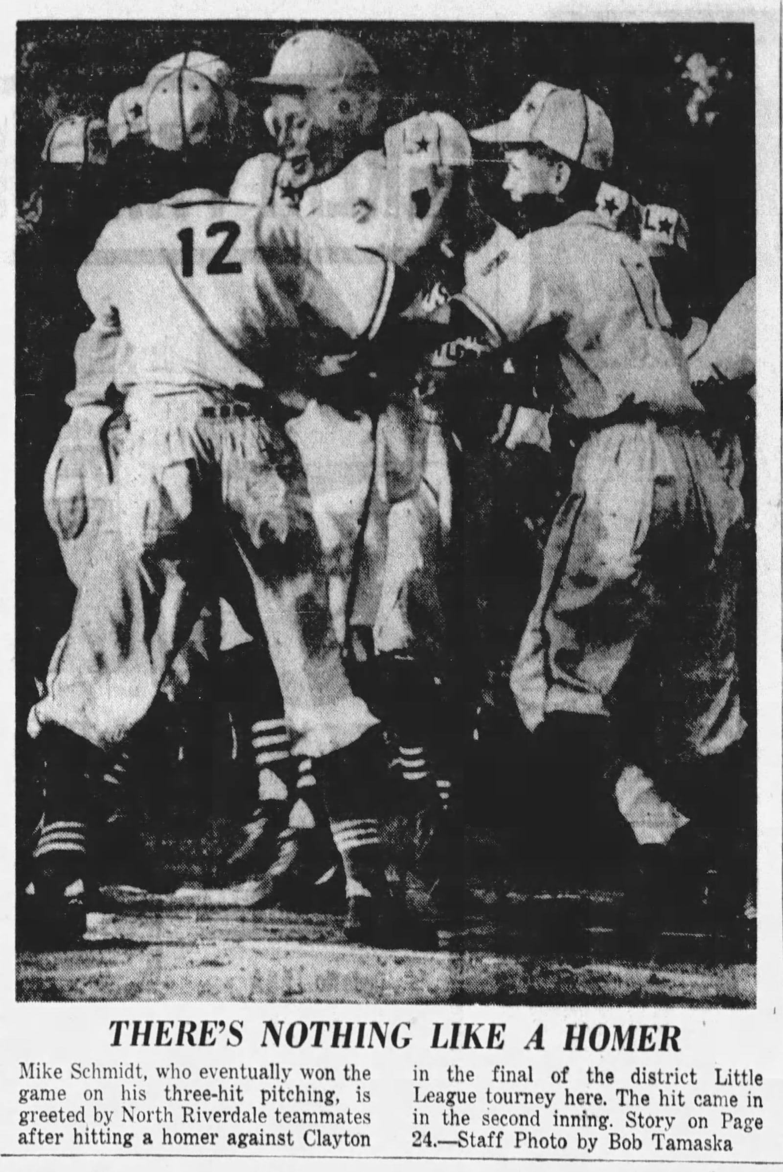 Mike Schmidt in Little League. DAYTON DAILY NEWS ARCHIVE