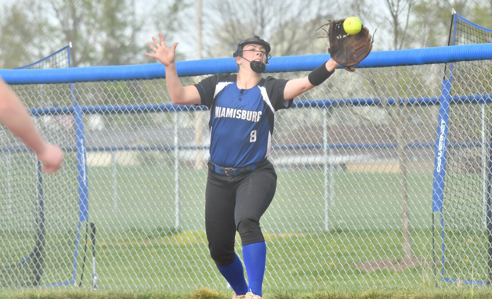 Miamisburg senior first baseman Grayce Dyer has helped lead the Vikings to a 13-0 record. Greg Billing/CONTRIBUTED