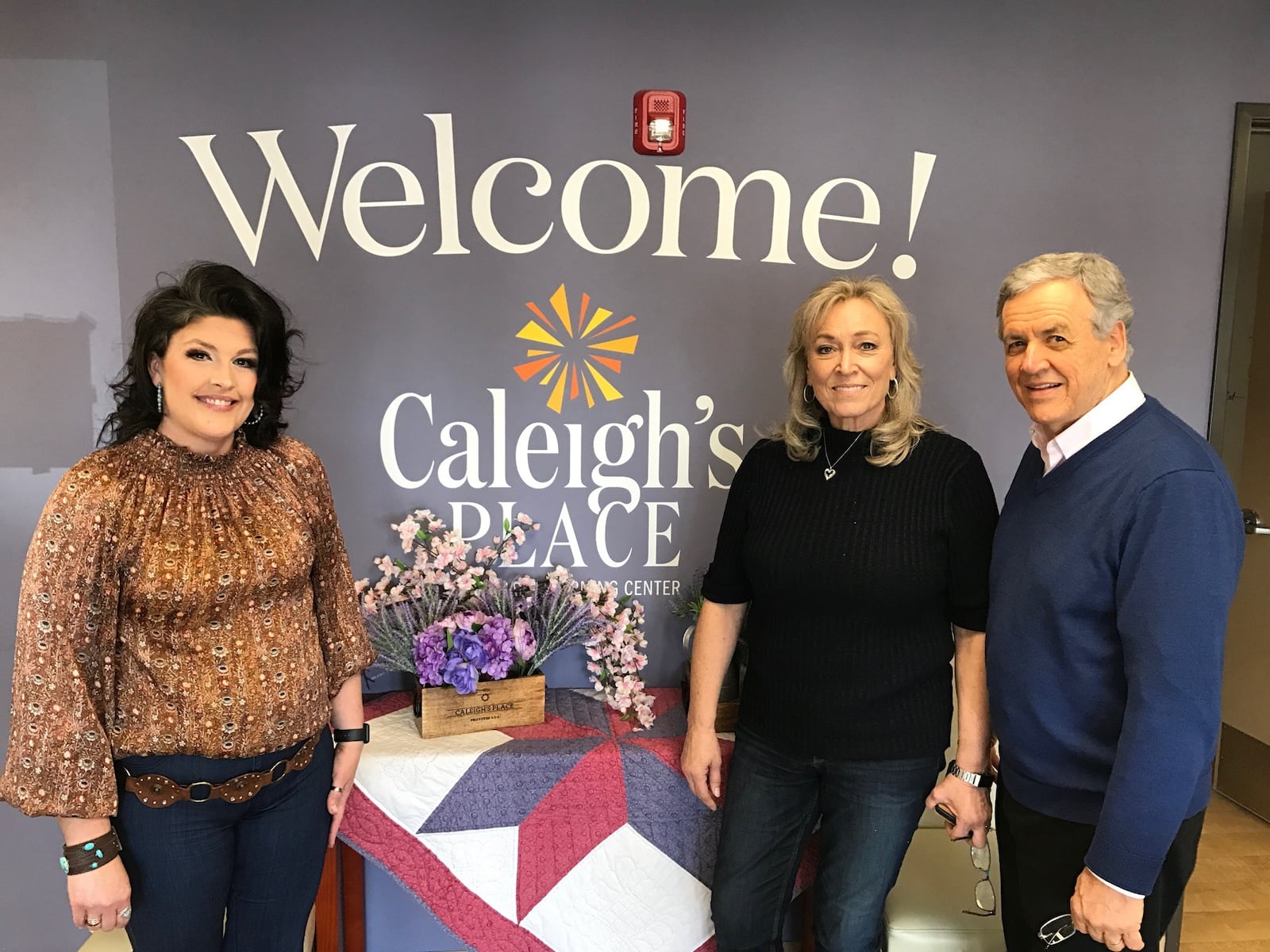 From left: Starla Wood, director of Caleigh’s Place; Jennifer and Pastor Paul Santoro, who leads Christ Church  in Bellbrook, under whose auspices the school falls. Tom Archdeacon/CONTRIBUTED