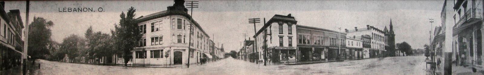 1877: A panoramic view of downtown Lebanon from 1877. At left is the LCNB National bank which, according to its' website, was officially certified as a bank by the comptroller of the U.S. under the National Bank Act May 29, 1877. It was incorporated with a capital stock of $50,000 from 20 stockholders. Photo Courtesy of LCNB National Bank.