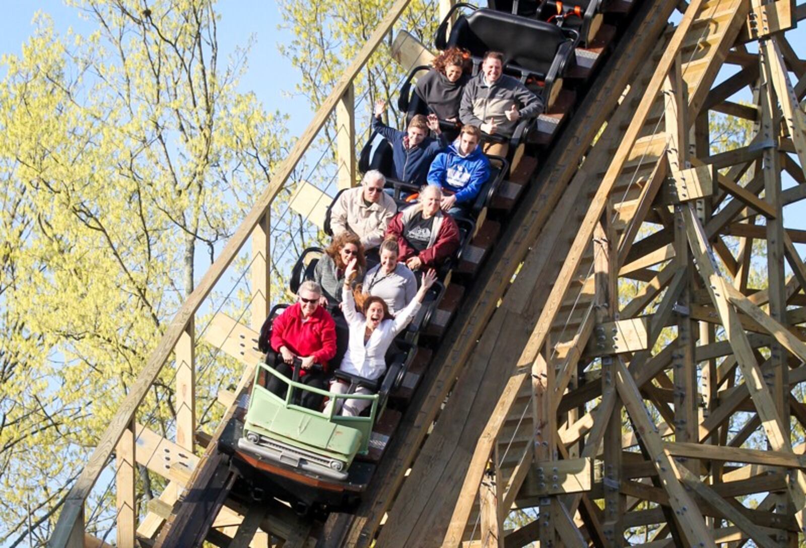 Kings Island s new wooden roller coaster, Mystic Timbers, opened in April 2017. GREG LYNCH/STAFF/FILE