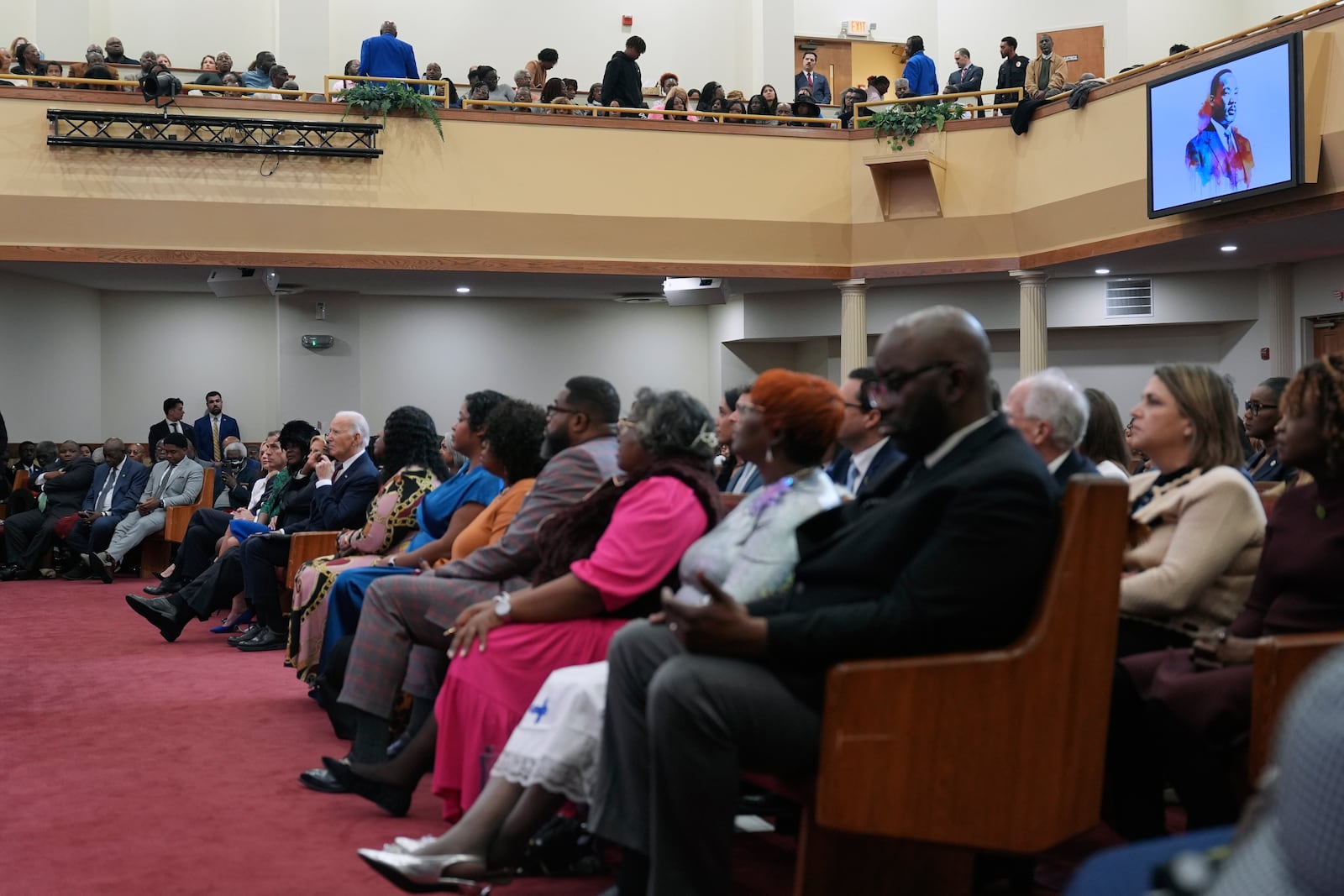 President Joe Biden attends a church service at Royal Missionary Baptist Church in North Charleston, S.C., Sunday, Jan. 19, 2025. (AP Photo/Stephanie Scarbrough)