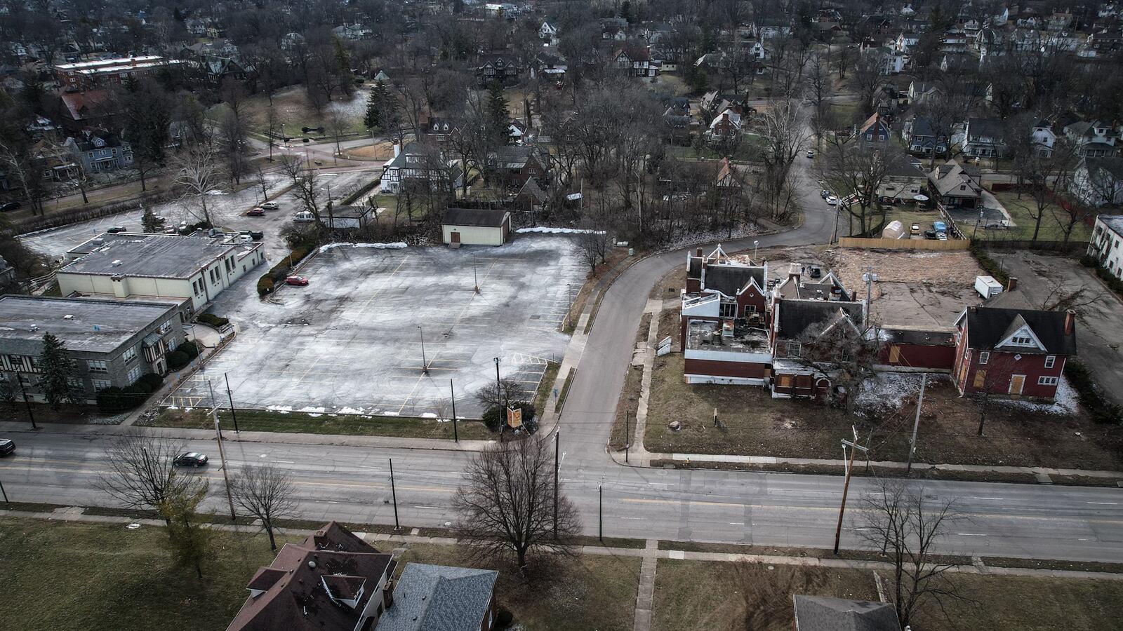 New apartments are proposed featuring 180 new units on both sides of Dartmouth Drive west of Salem. Dartmouth Drive is in the center of the photograph off of Salem Ave. JIM NOELKER/STAFF