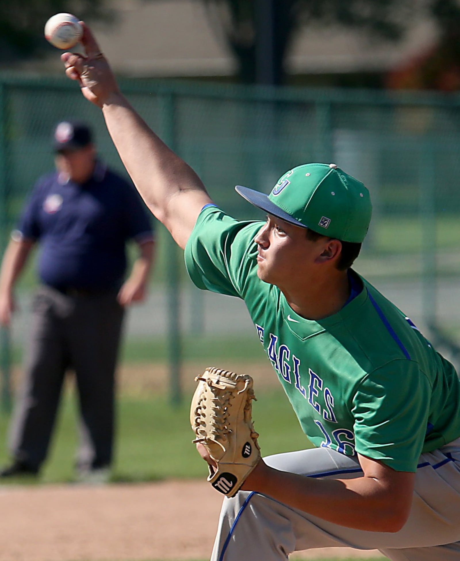 Chaminade Julienne’s Garrett Wissman pitches to a Waynesville batter Friday during a Division II regional semifinal at Mason. CONTRIBUTED PHOTO BY E.L. HUBBARD