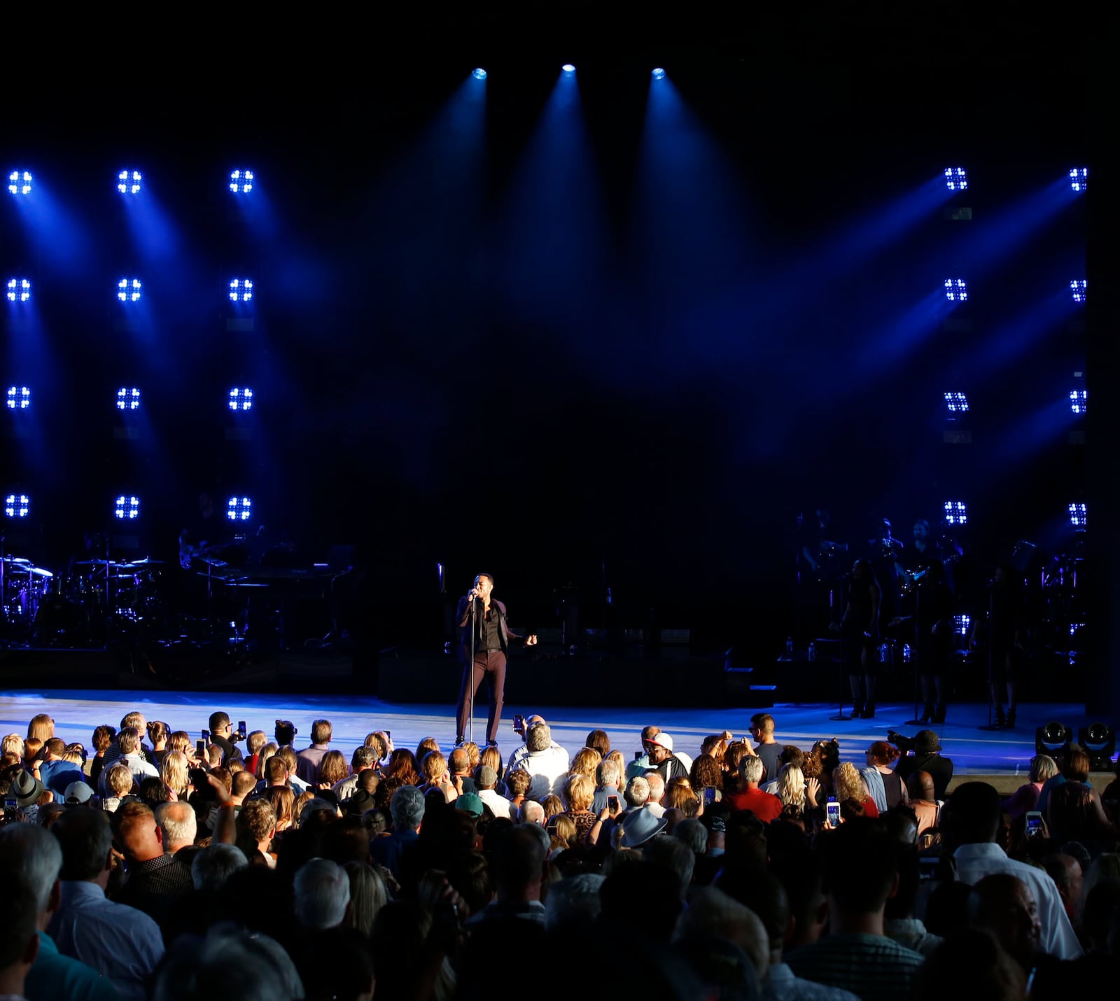 John Legend performs at the Rose Music Center on Monday evening..   TY GREENLEES / STAFF