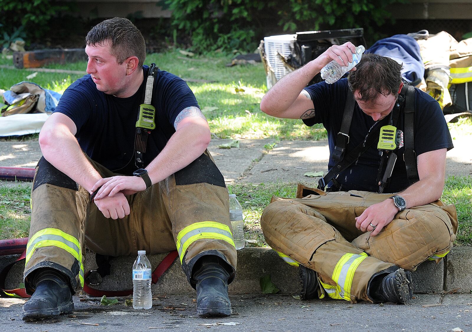 The Miami Valley Fire District was called to the 400 block of North Fourth Street in Miamisburg on June 22, 2022 and reported heavy smoke and flames were coming from a duplex. Mutual aid was called for manpower due to the hot and humid conditions. MARSHALL GORBY\STAFF