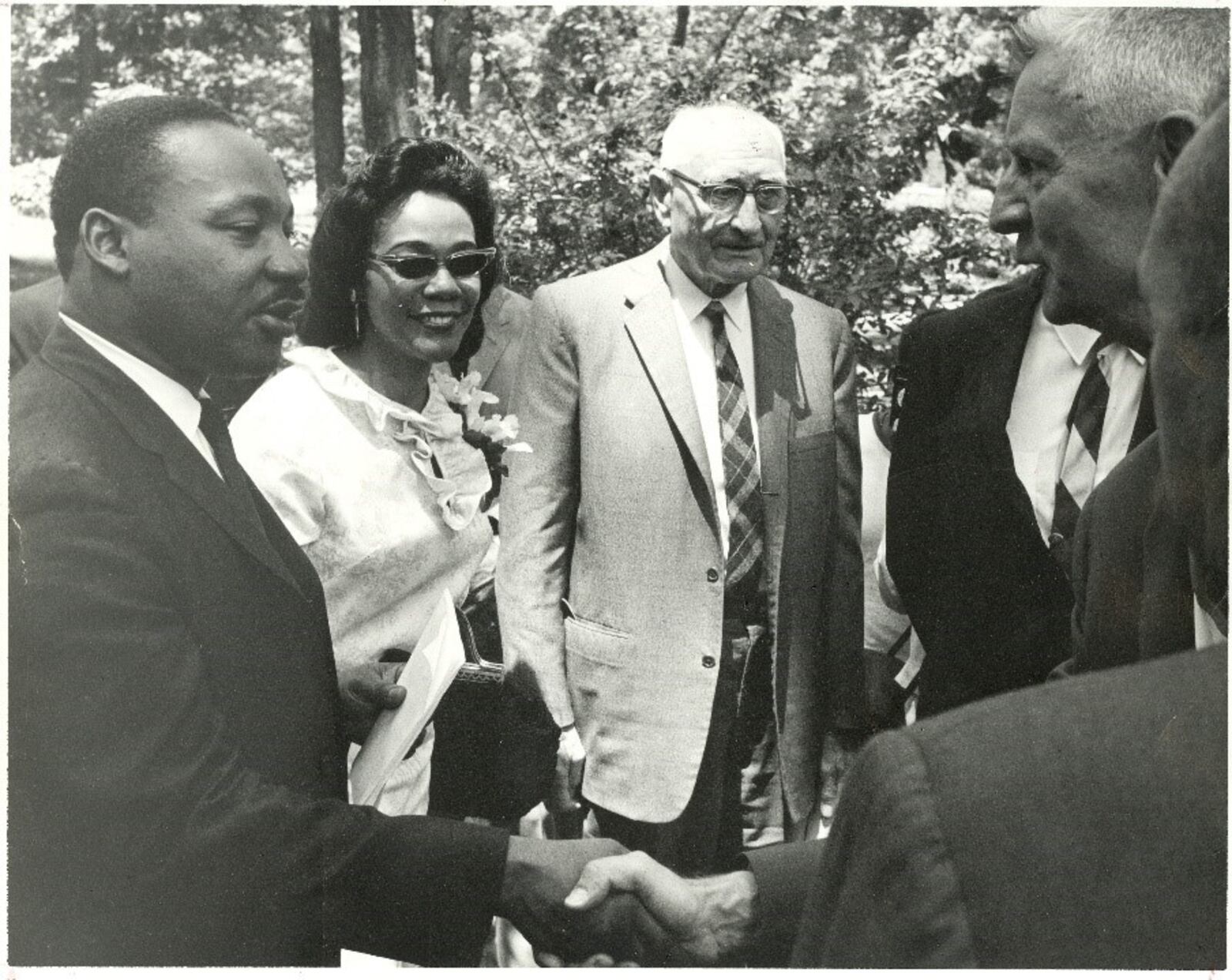 Martin Luther King, Coretta Scott King, former Antioch College President Arthur Morgan, 1967, image courtesy of Antiochiana, Antioch College