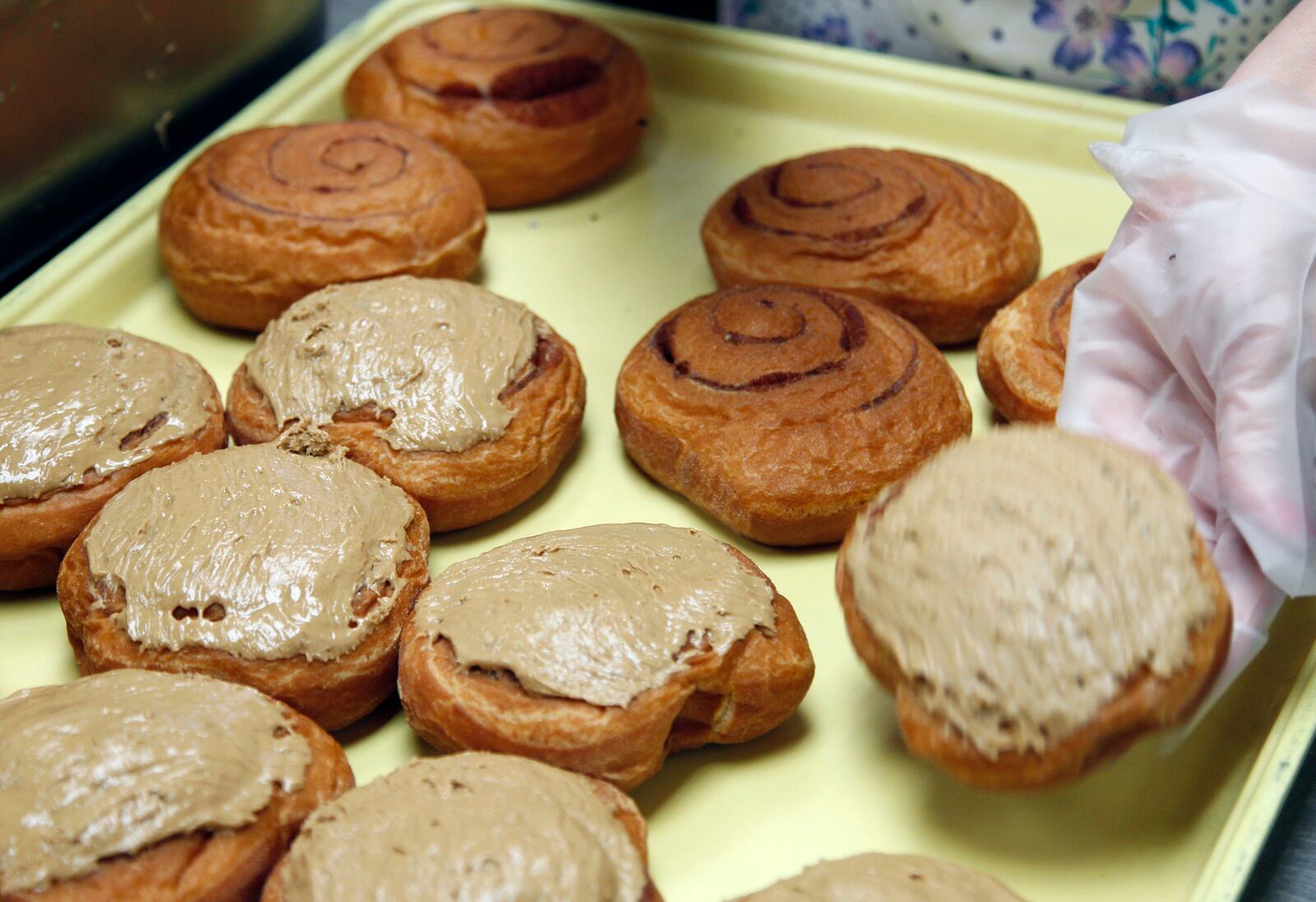 Bill’s is known for its made-from-scratch, fresh, high-quality doughnuts that come in a large variety of types and flavors. Owner Marshall Lachman has implemented using different colored trays to represent when doughnuts are made. STAFF FILE PHOTO