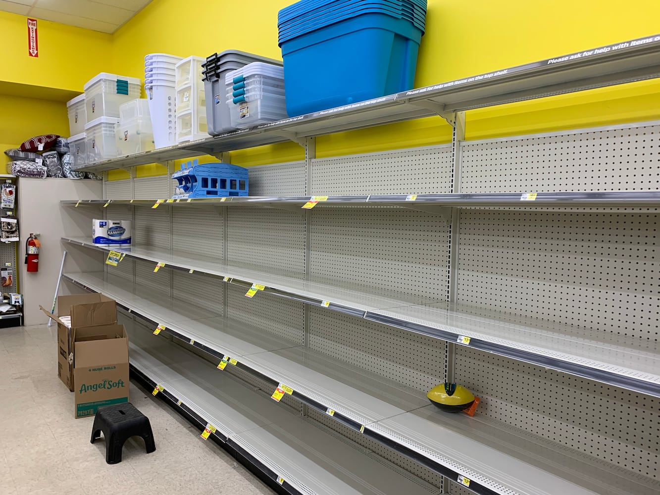 PHOTOS: Long lines, empty shelves at local grocery stores