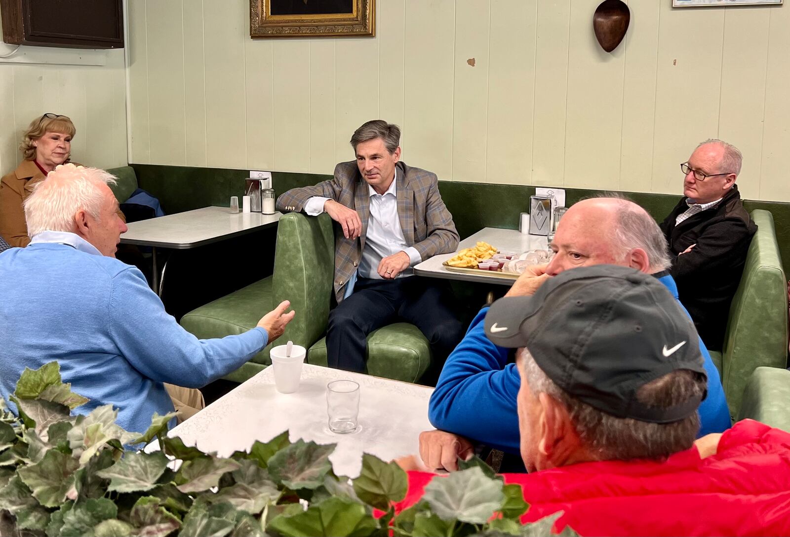 Candidate for U.S. Senate Matt Dolan sat down Saturday with members of the community in Troy. AIMEE HANCOCK/STAFF