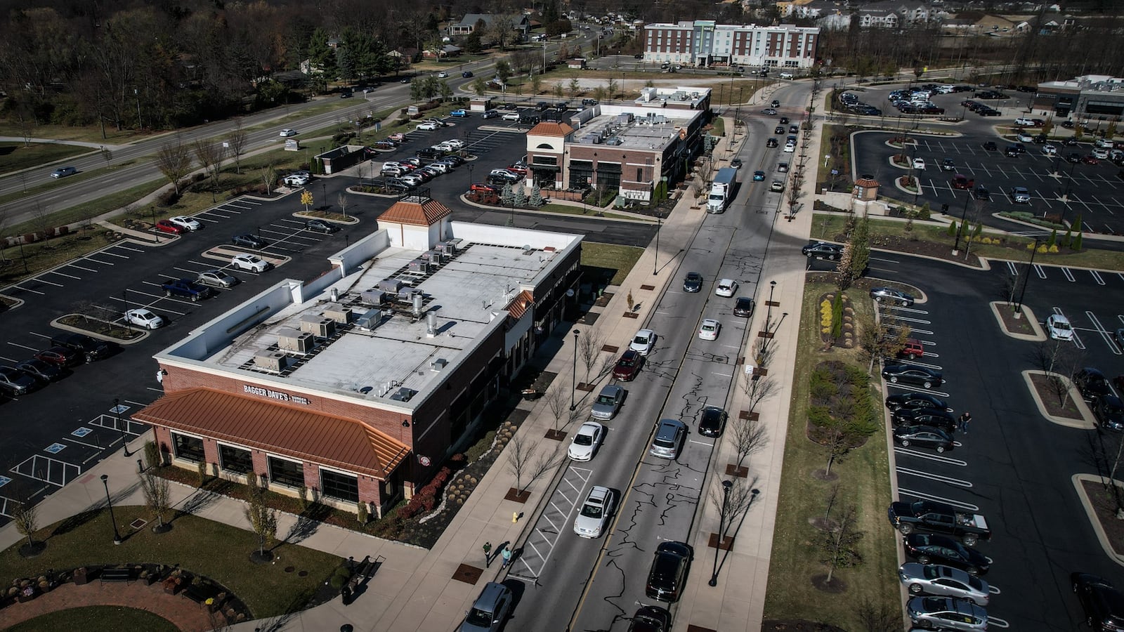 Centerville is proposing to create a 32-acre outdoor drinking area located at the Cornerstone of Centerville development at the intersection of Feedwire Road and Wilmington Pike. JIM NOELKER/STAFF