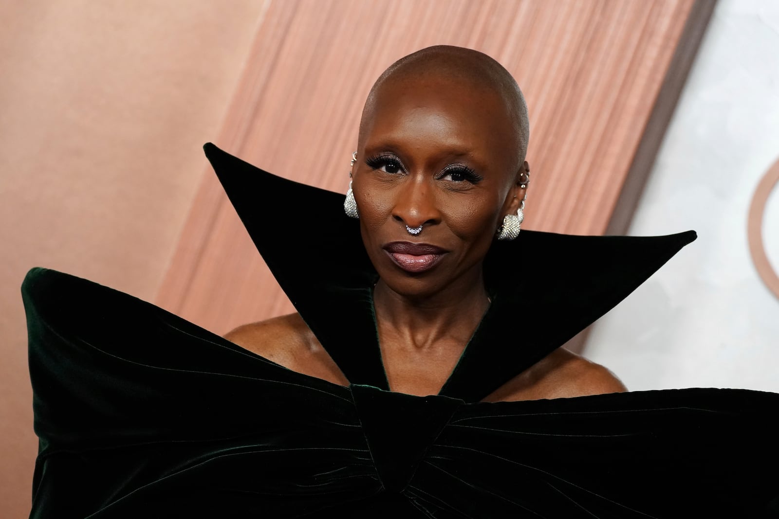 Cynthia Erivo arrives at the Oscars on Sunday, March 2, 2025, at the Dolby Theatre in Los Angeles. (Photo by Jordan Strauss/Invision/AP)