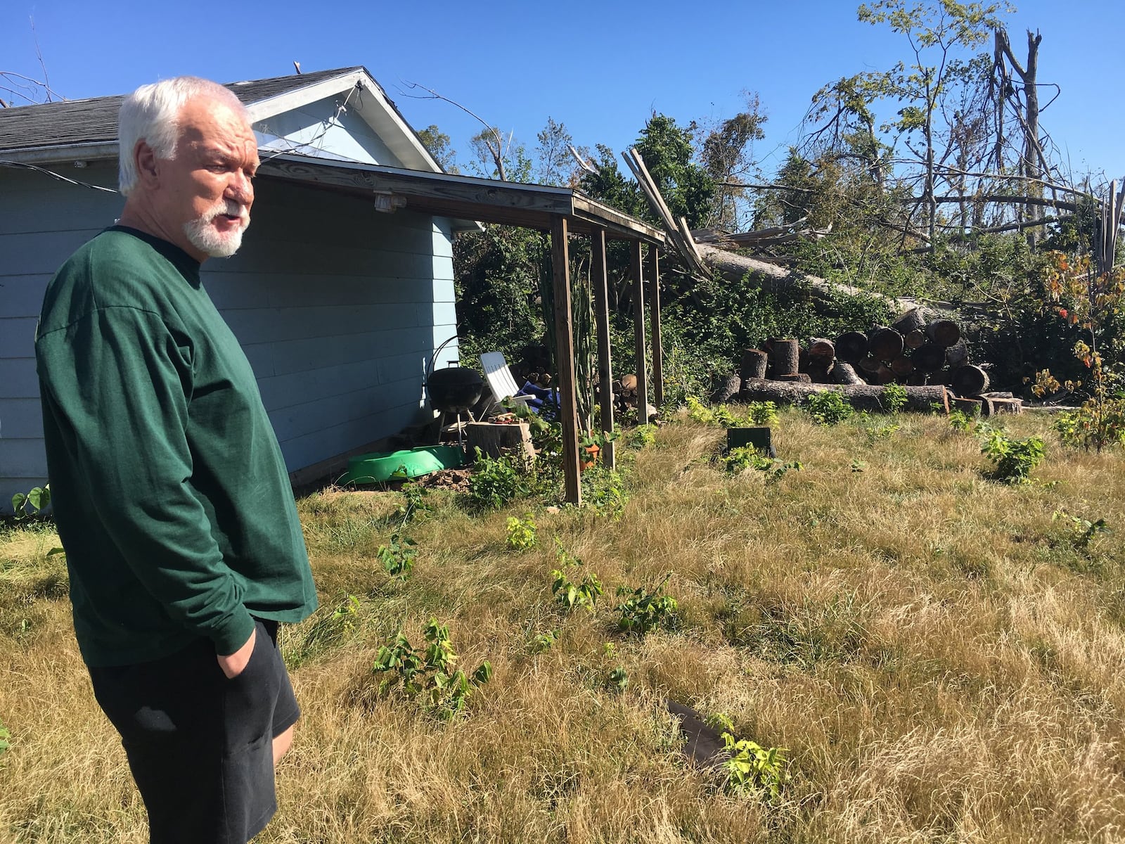 Scott Nuckles home abuts Sinclair Park, which lost numerous trees in the Memorial Day tornado. “My oasis is gone,” he said.