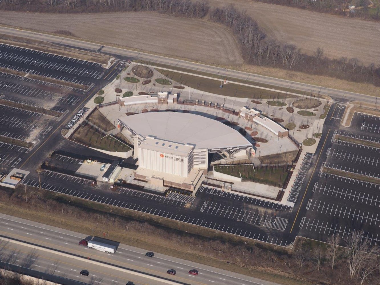 Huber Heights Music Center construction aerial view