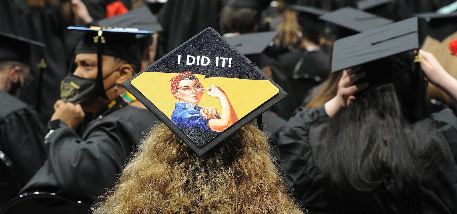 Sinclair Community College graduation was held at the University of Dayton Arena Thursday, May 6, 2021. MARSHALL GORBY\STAFF