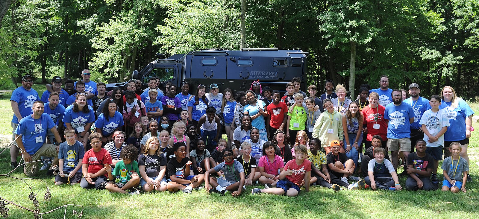 The Police and Youth Together Camp kids and counselors Thursday July 28, 2022. MARSHALL GORBY\STAFF