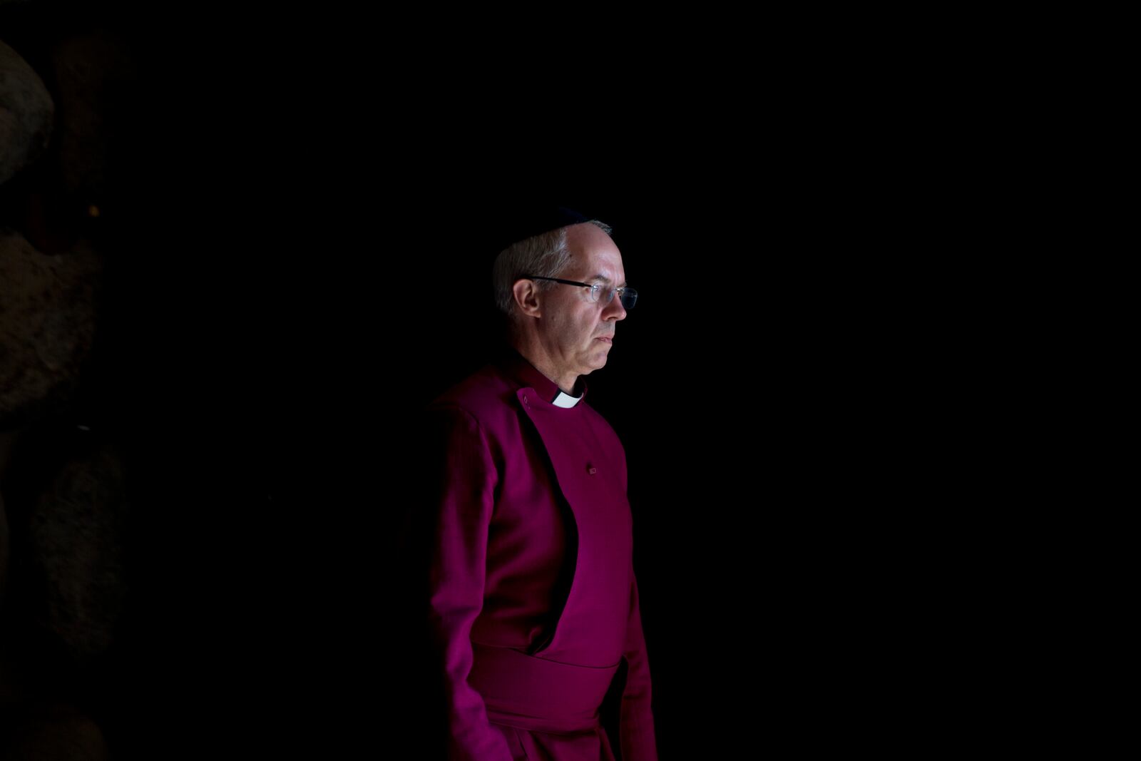 FILE - The Archbishop of Canterbury, Justin Welby, pays his respects at the Yad Vashem Holocaust memorial, in Jerusalem, Wednesday, May 3, 2017. (AP Photo/Ariel Schalit, File)