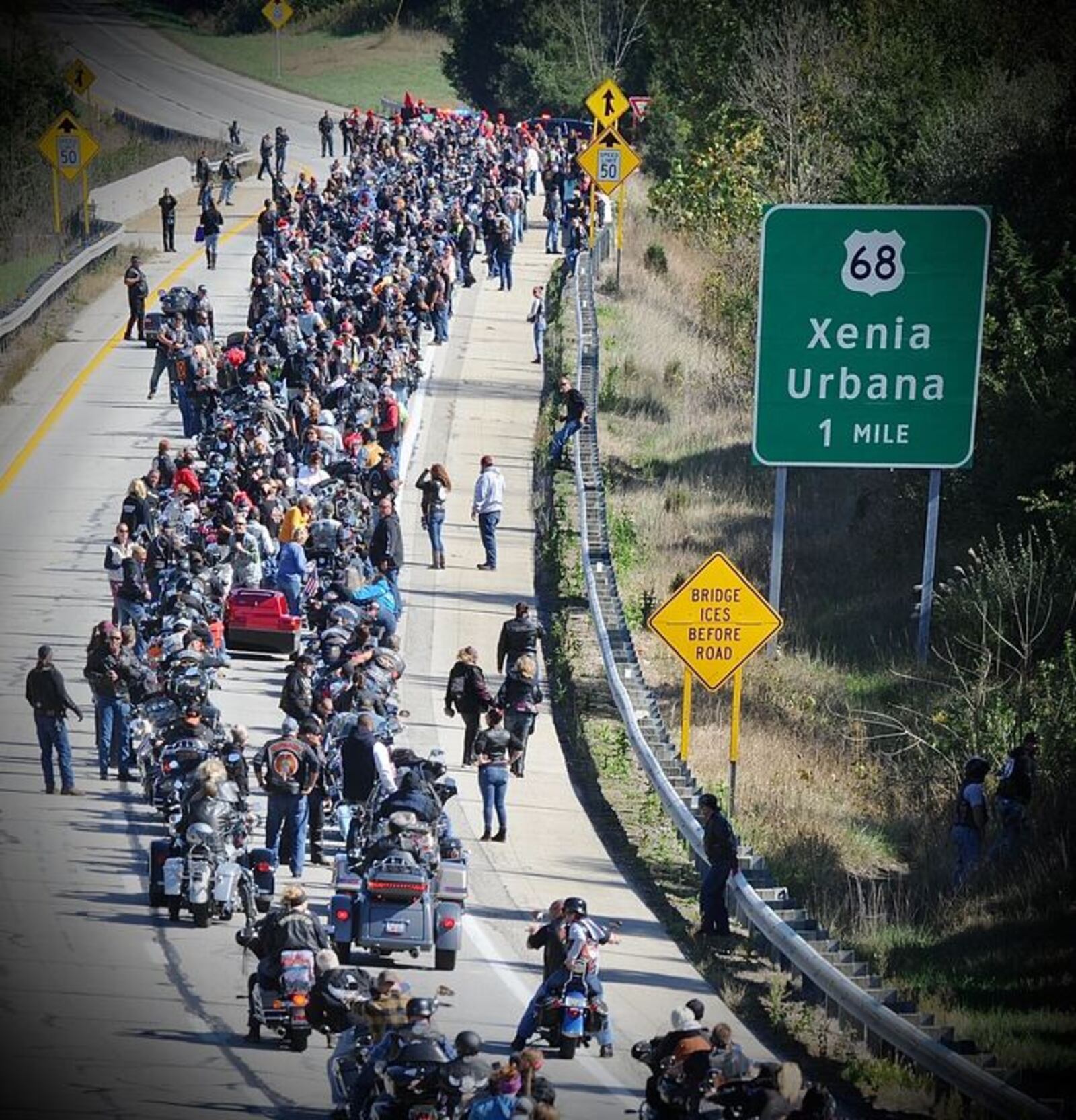 Accident during Highway Hikers toy run on route 4 going into Springfield under Old Mill Road overpass Sunday Oct. 17, 2021. MARSHALL GORBY \STAFF