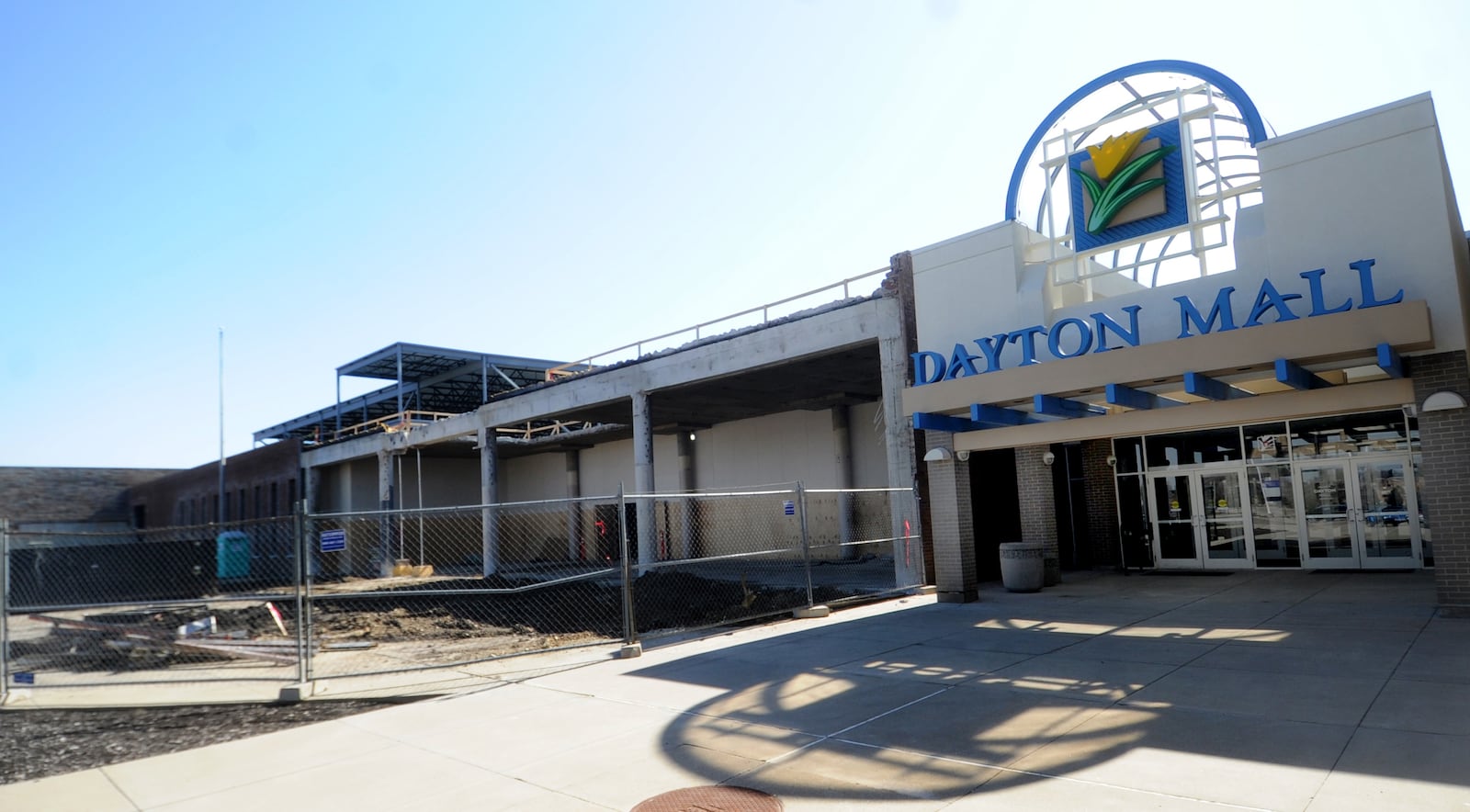 Work continues on the Crossroads Church at the former Sears store in the Dayton Mall. MARSHALL GORBY\STAFF