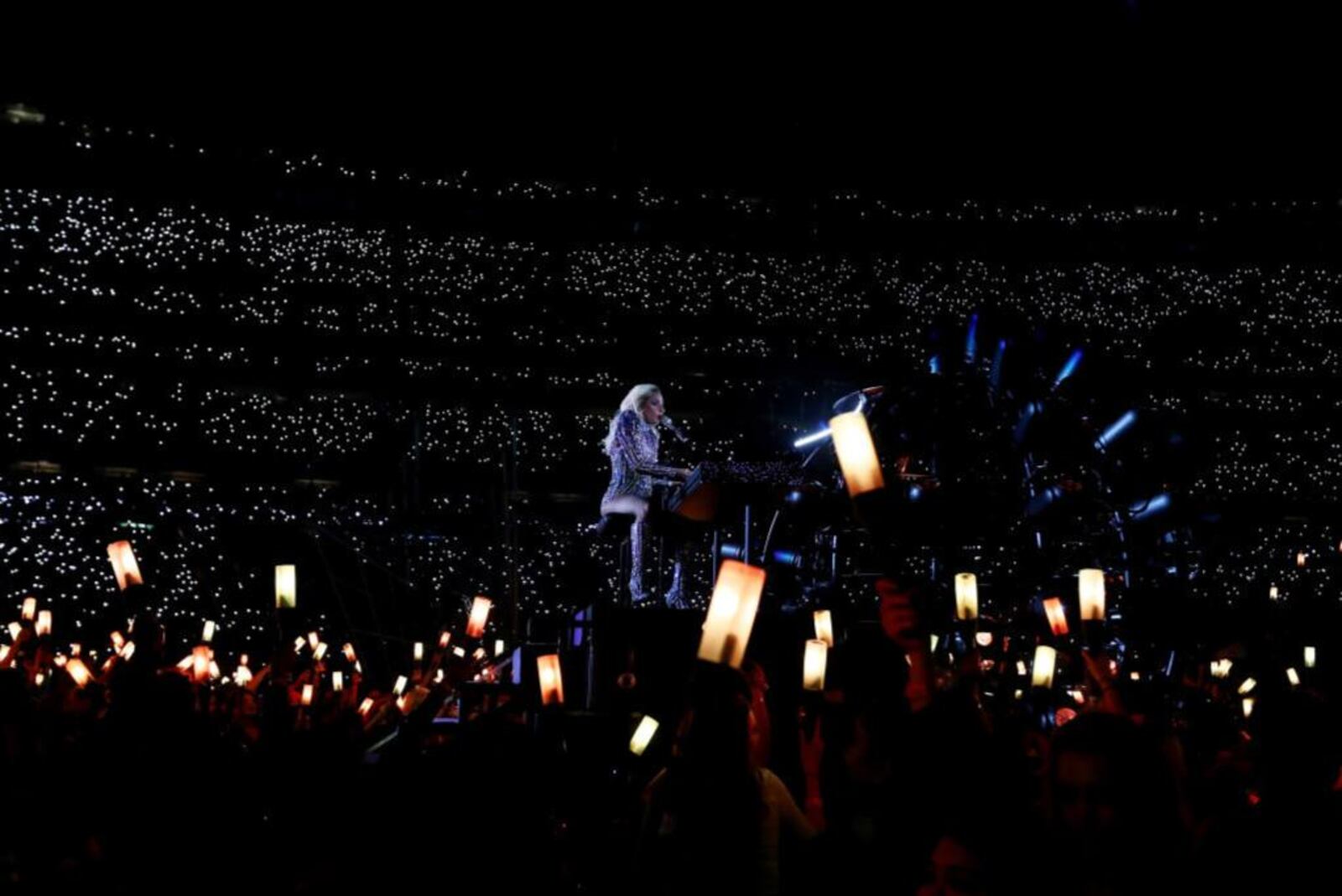 Lady Gaga performs during the Pepsi Zero Sugar Super Bowl 51 Halftime Show at NRG Stadium on February 5, 2017 in Houston, Texas.