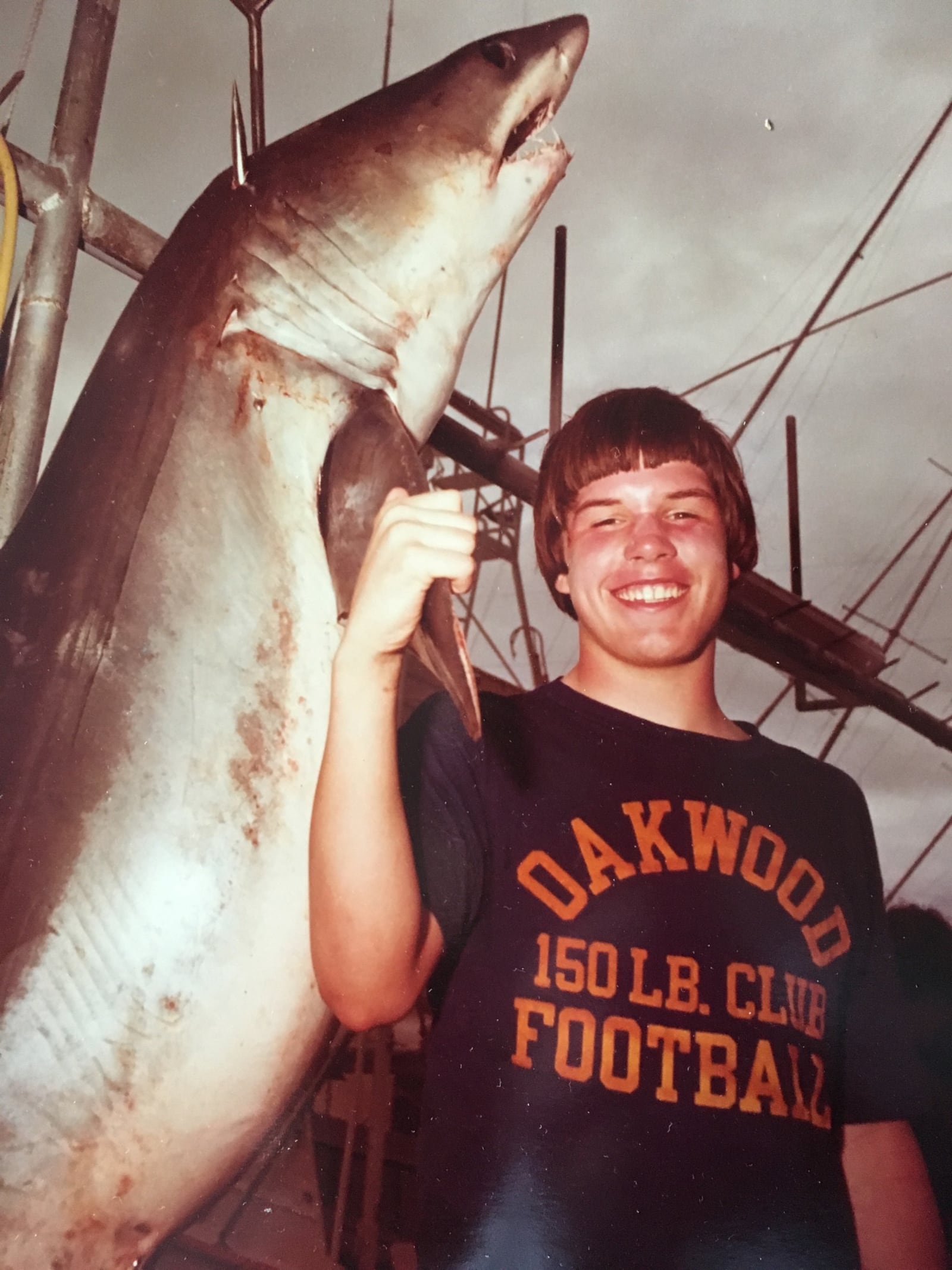 Jamie Greer, then 13, with the 260-pound mako shark he caught off Islamorada in the Florida Keys in 1978. At the time, his catch led  Junior Division of the prestigious Metropolitan South Florida Fishing Tournament, a feat that was chronicled by outdoors writer Don Timmons in the Dayton Journal Herald. CONTRIBUTED