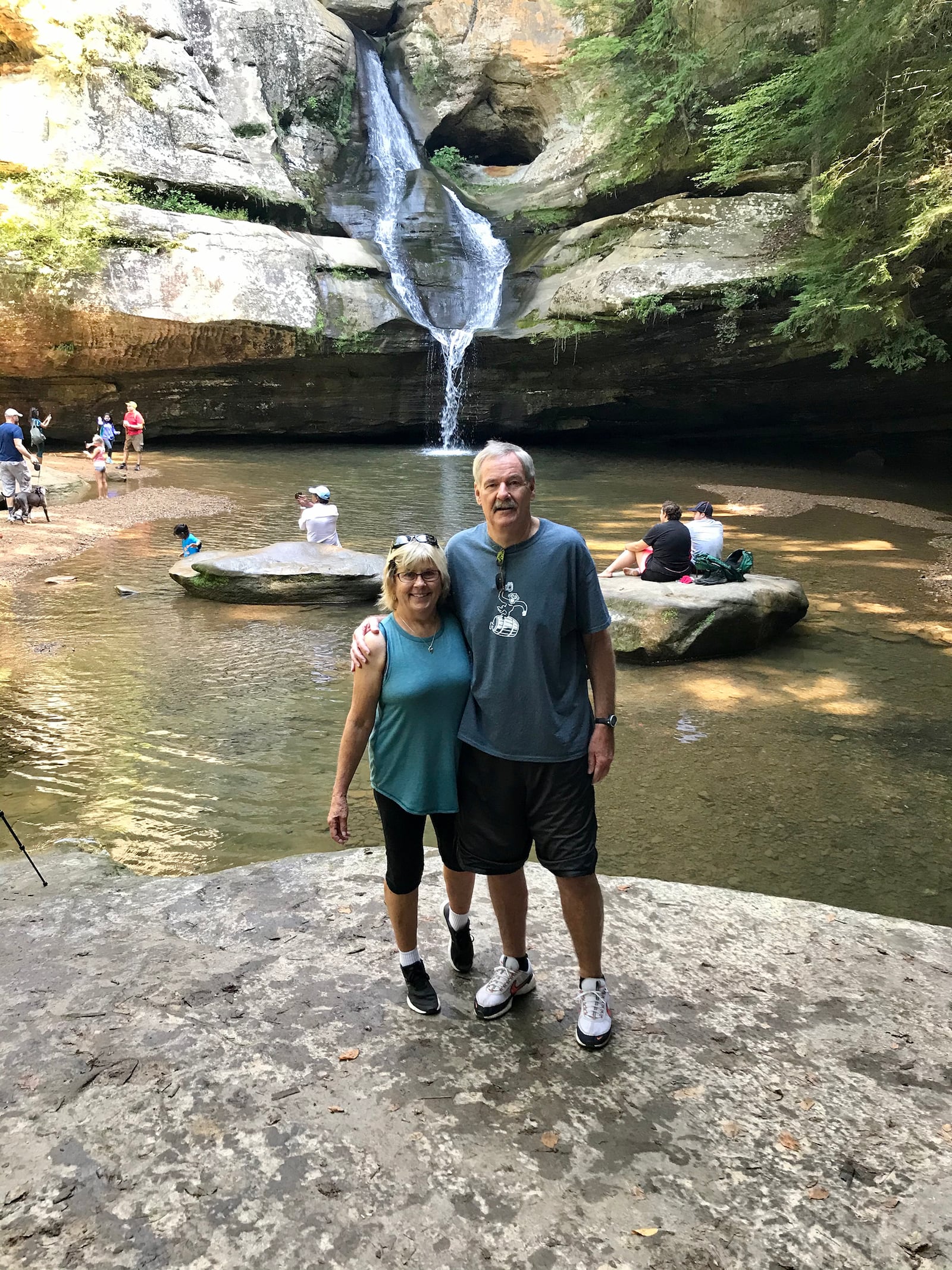 Barb and Steve Hess hiking in the Hocking Hills in southeast Ohio. This park was the 26th park they visited since they started their tour. CONTRIBUTED