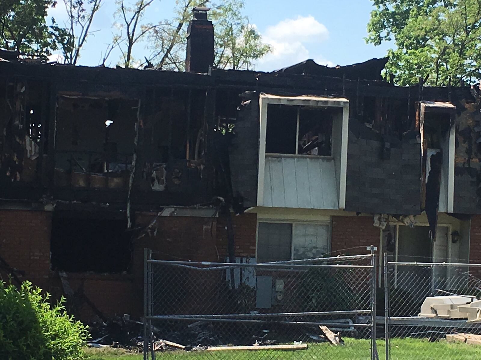 A fire at the Villages of Wildwood complex in Fairfield displaced 18 residents. This is a look at the aftermath on Saturday, May 18, 2019. RICK McCRABB / STAFF