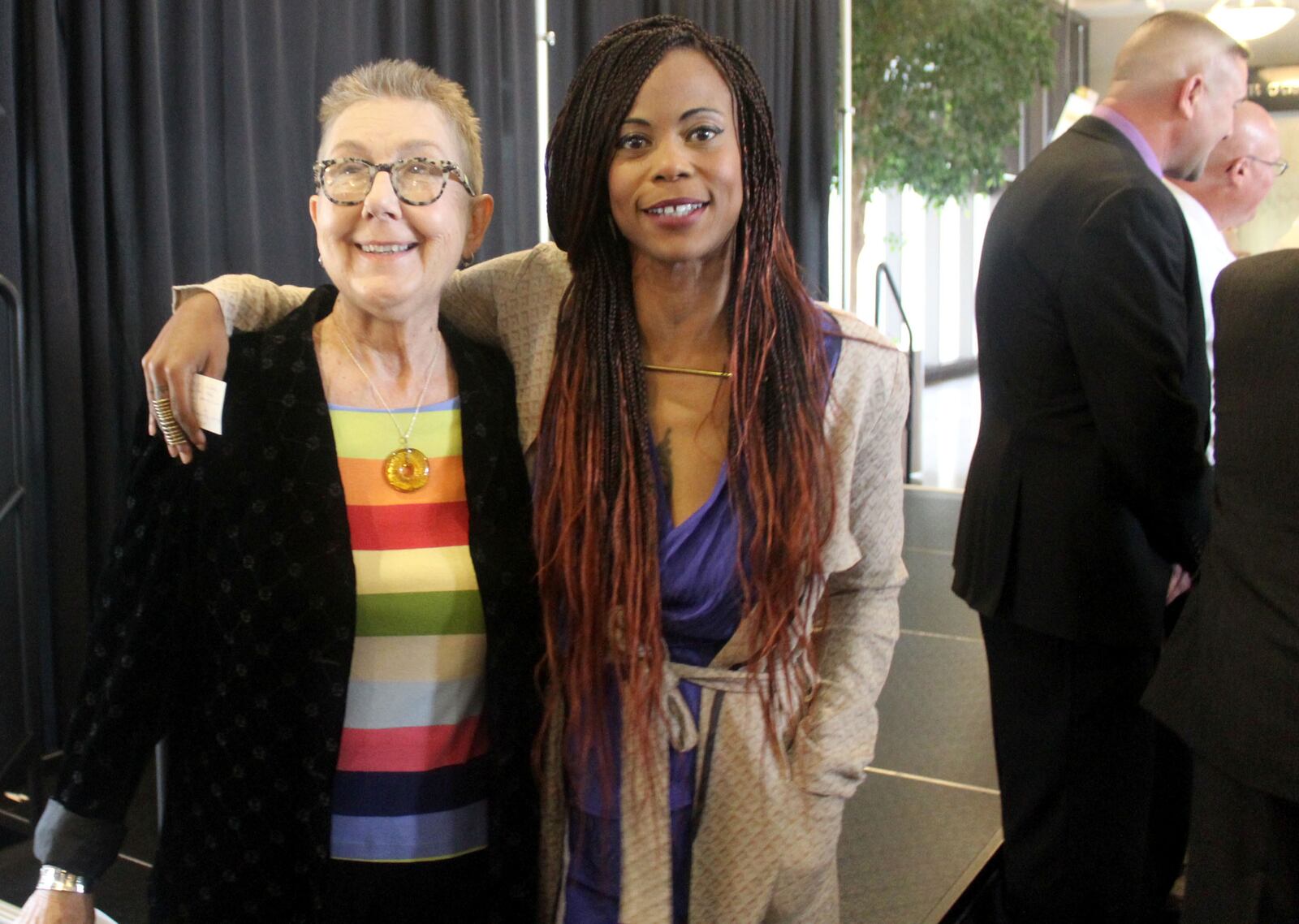 Filmmakers Julia Reichert and Hannah Beachler at the 2018 Dayton Region's Walk of Fame Luncheon.