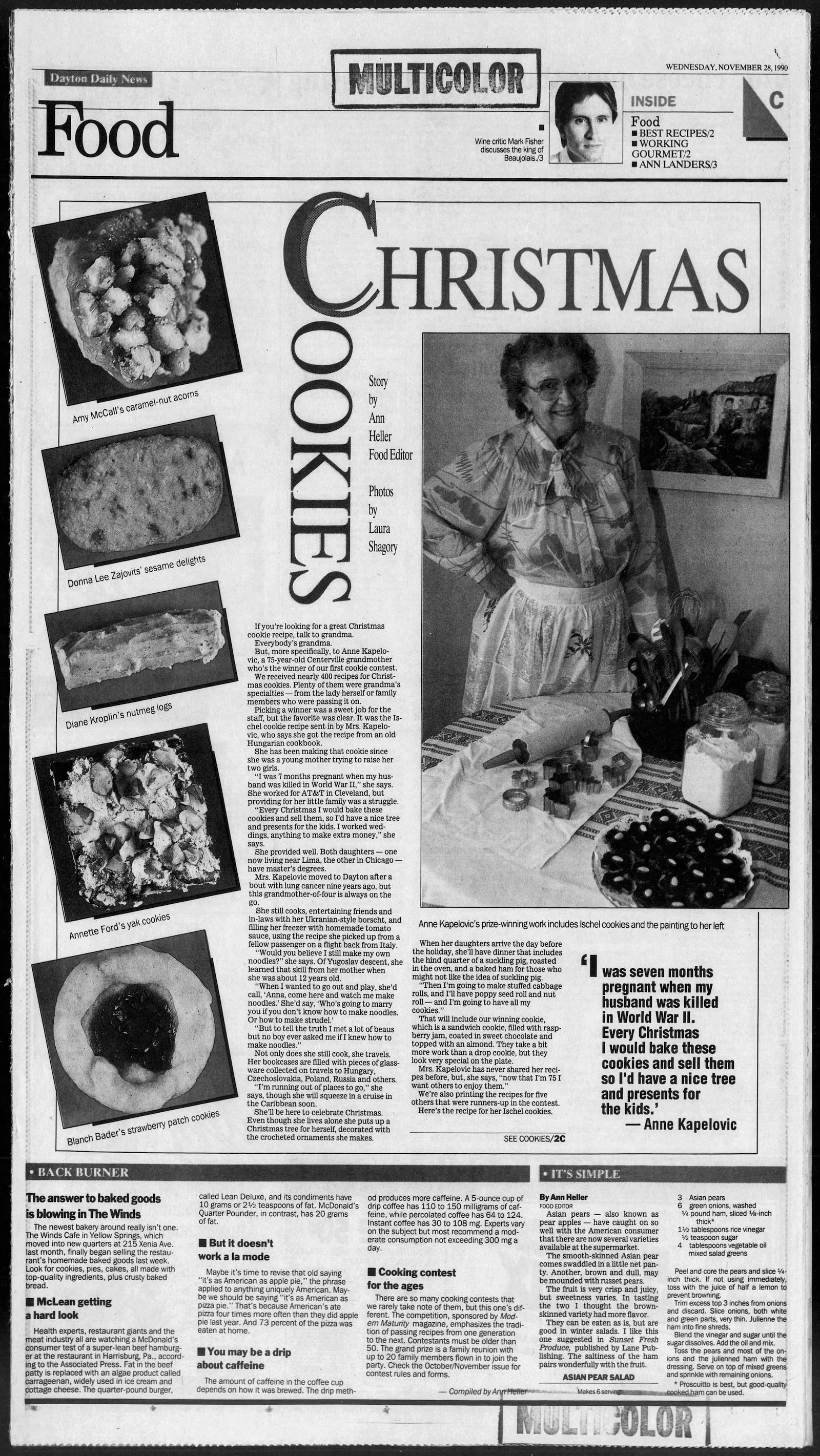 The Dayton Daily News holiday cookie contest began in 1990.