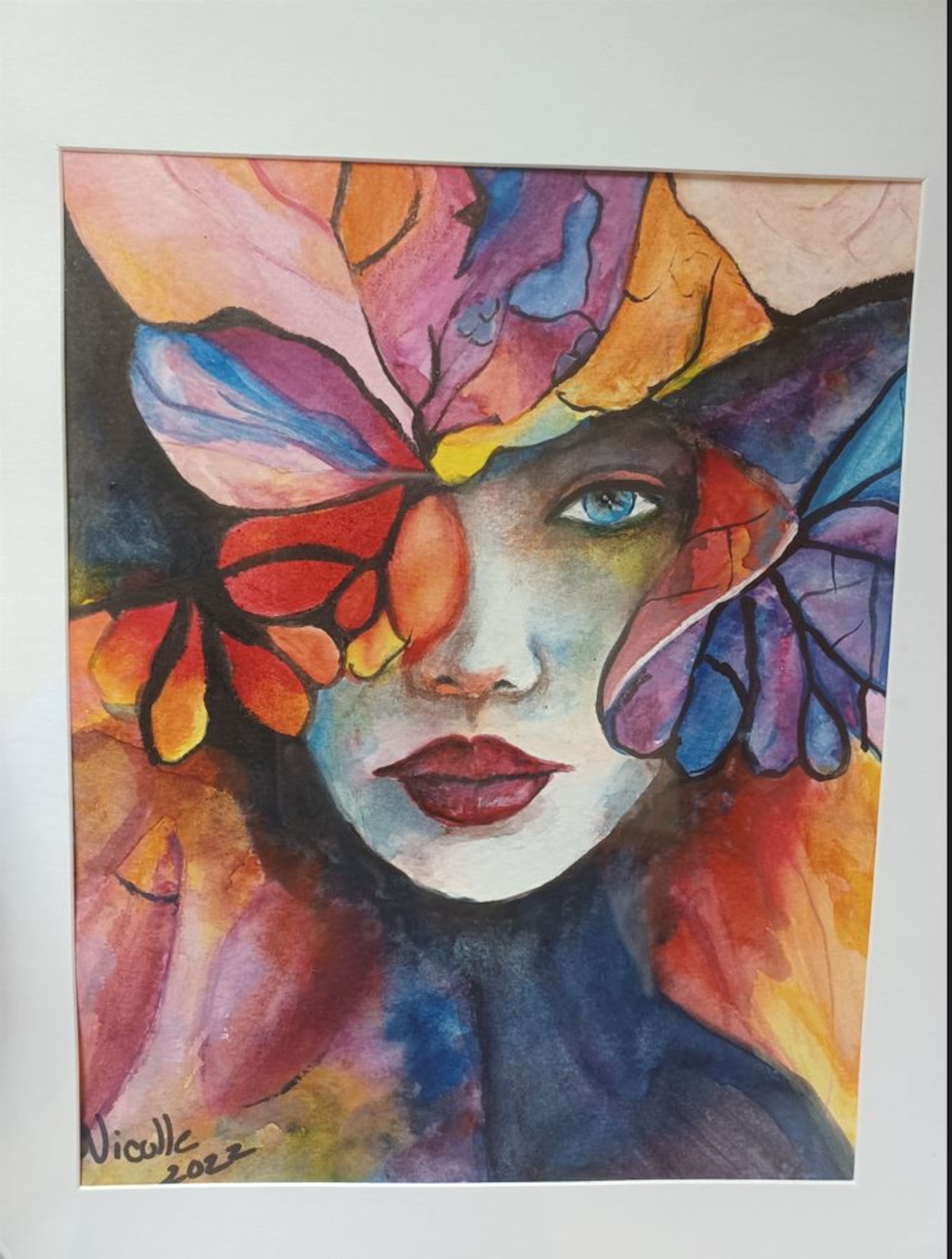 Butterflies by Nicolle Rodriguez Lobo is on display in the New Americans Art Exhibit at the Dayton Metro Library. CONTRIBUTED