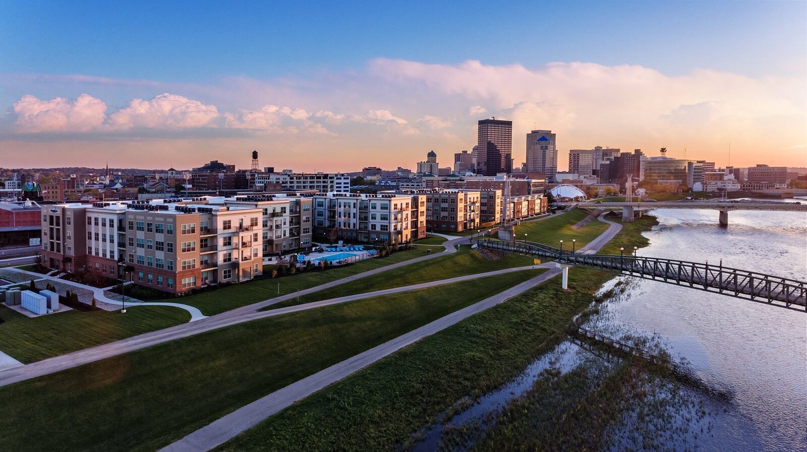 Officials say large downtown projects have been delayed, but not halted by the coronavirus pandemic and shutdown. Developments like Woodard Development’s Water Street District project are part of downtown Dayton’s booming development activity in the last few years and officials hope the pandemic will not have a lasting negative impact. PHOTO Courtesy of Woodard Development