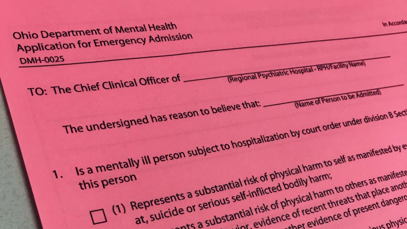 What is a mental health pink slip?