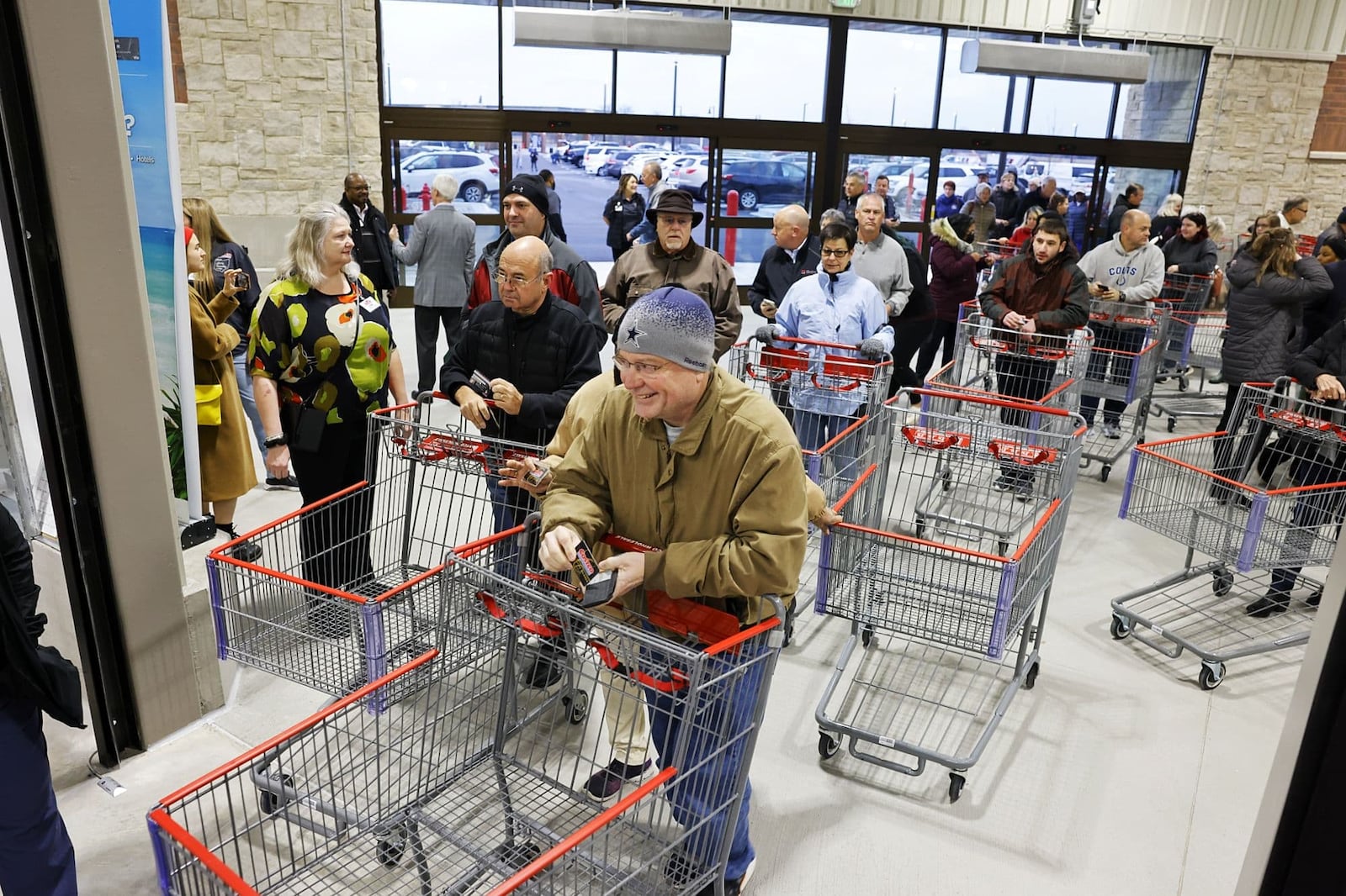 Southwest Ohio’s newest Costco – and the first in Butler County – drew thousands of shoppers to its massive Liberty Twp. store with some waiting in pre-dawn cold to be first in the door in November 2022. (Photo By Nick Graham\Journal-News)