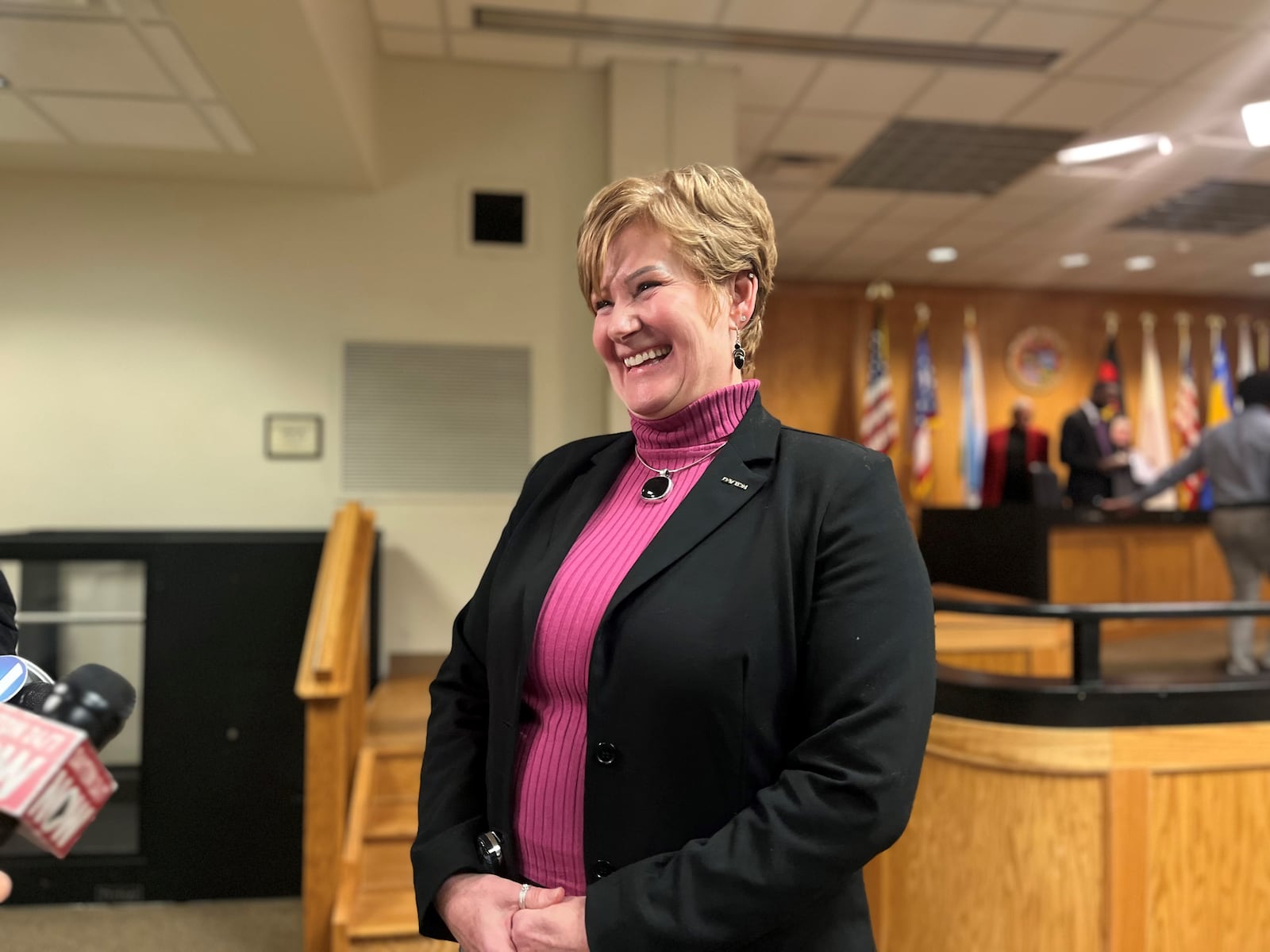 Dayton City Manager Shelley Dickstein after a city commission meeting on Wednesday, March 16, 2023. CORNELIUS FROLIK / STAFF