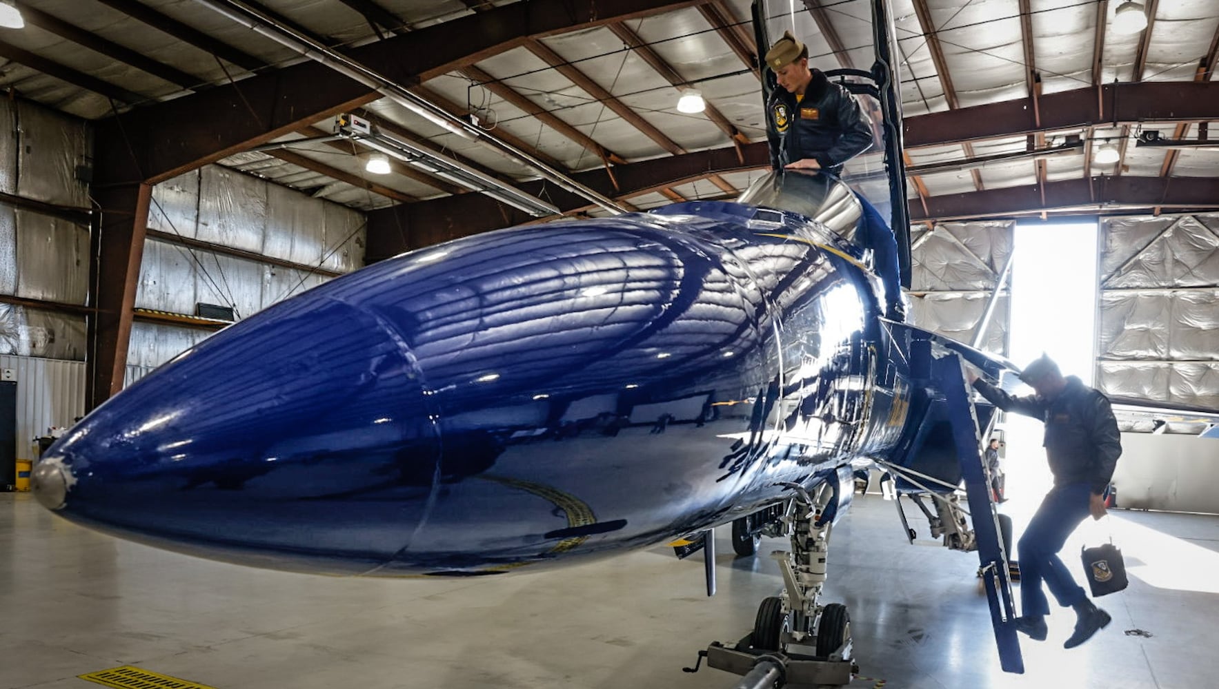 Navy Blue Angels visit Dayton in air show 'pre-season' visit