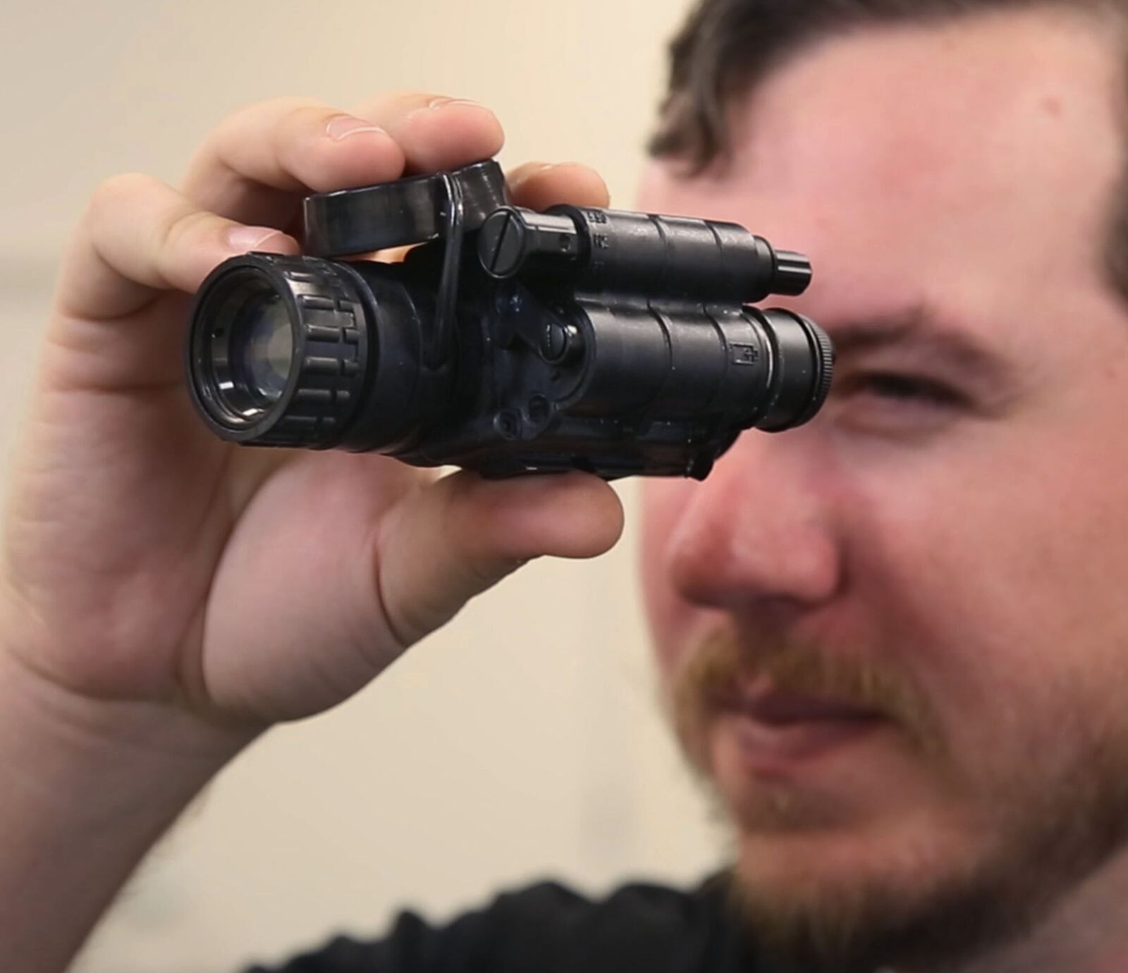 U.S. Army veteran Nick Ripplinger, president of Battle Sight Technologies in a file photo. His company produced the MARC IR infrared writing stick, whose writing is visible solely to soldiers wearing night vision goggles, allowing covert written communication. TY GREENLEES / STAFF