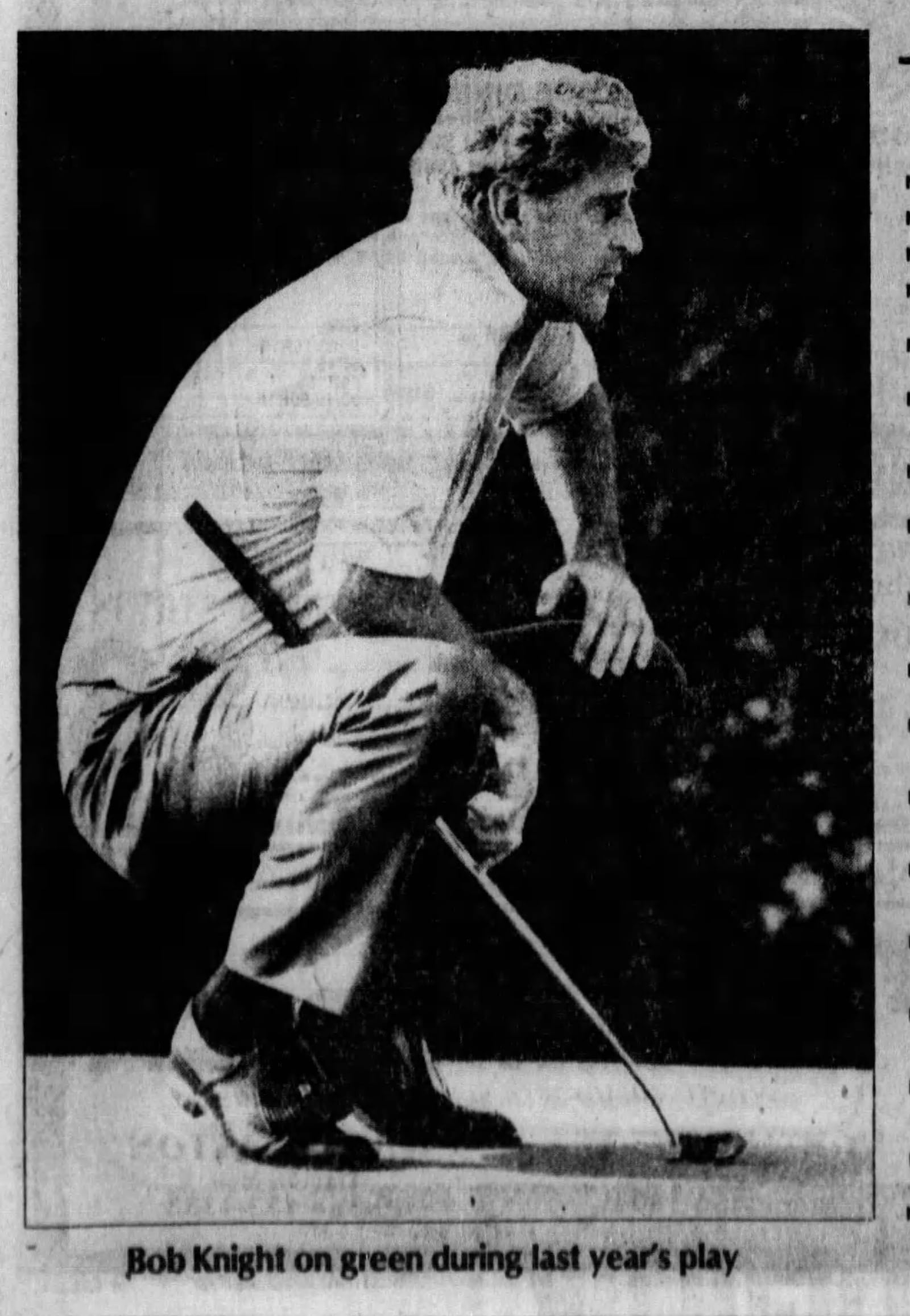 Indiana University basketball coach Bobby Knight at the Bogie Busters golf tournament in 1985. DAYTON DAILY NEWS ARCHIVES