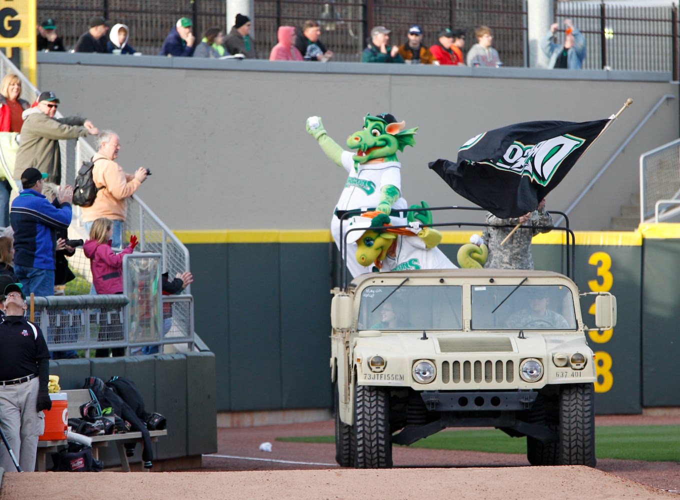 Dragons mascot fun in home openers