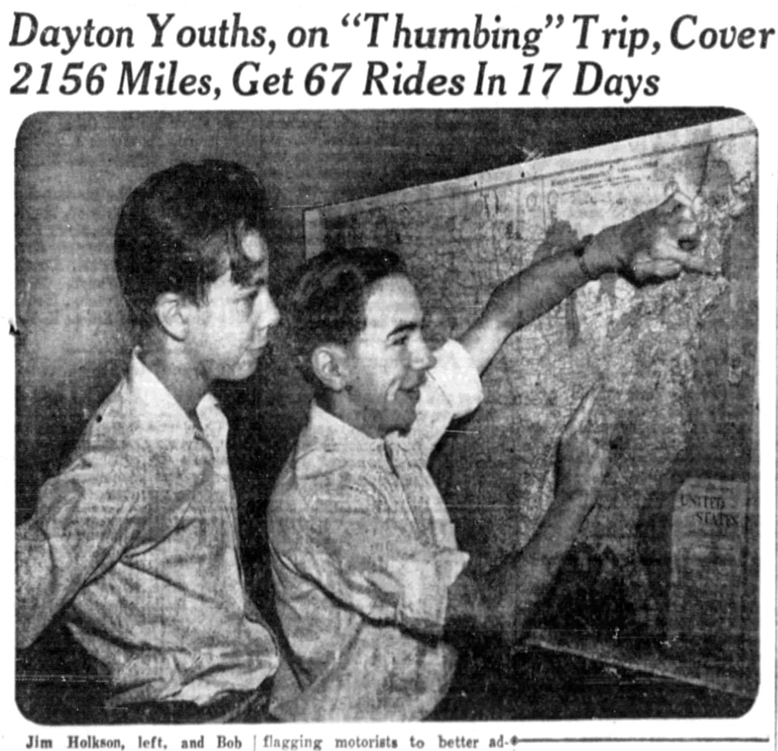 August 29, 1937: Dayton youths go on 17 day hitch-hiking trip. DAYTON DAILY NEWS ARCHIVES