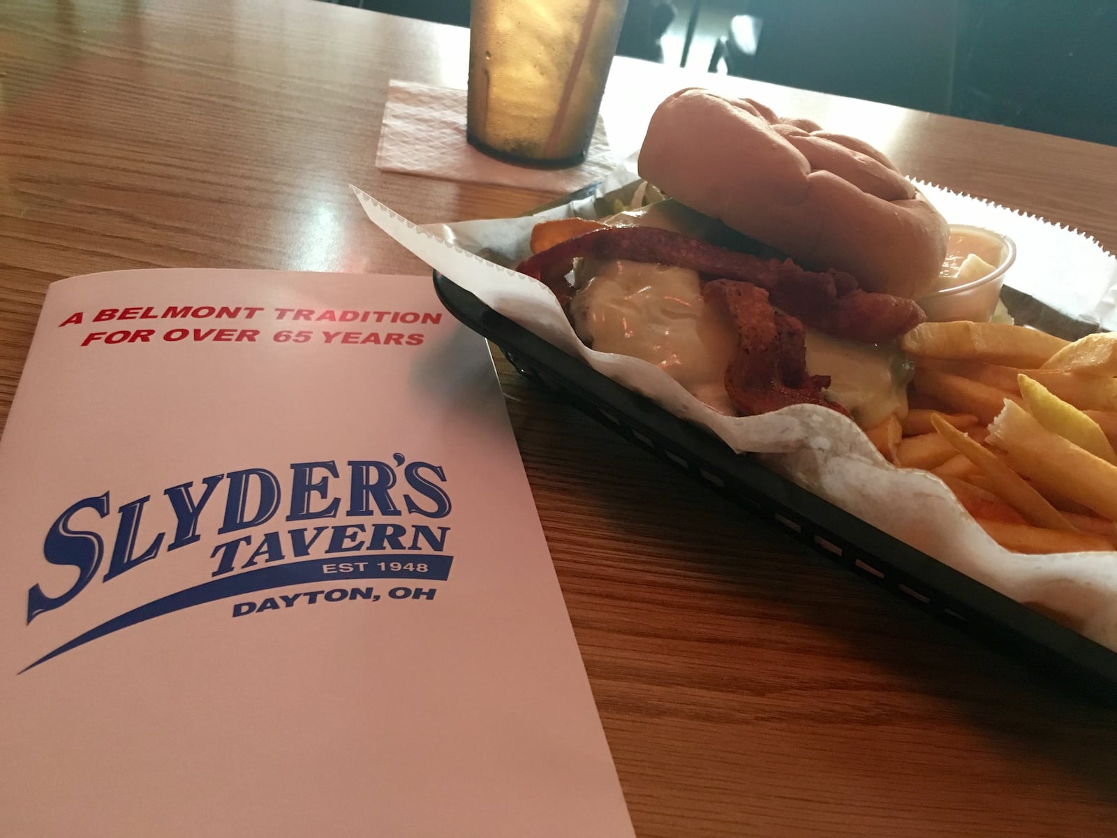 Slyder's Tavern, Belmont, is famous for its burgers. LAUREN RINEHART/CONTRIBUTED