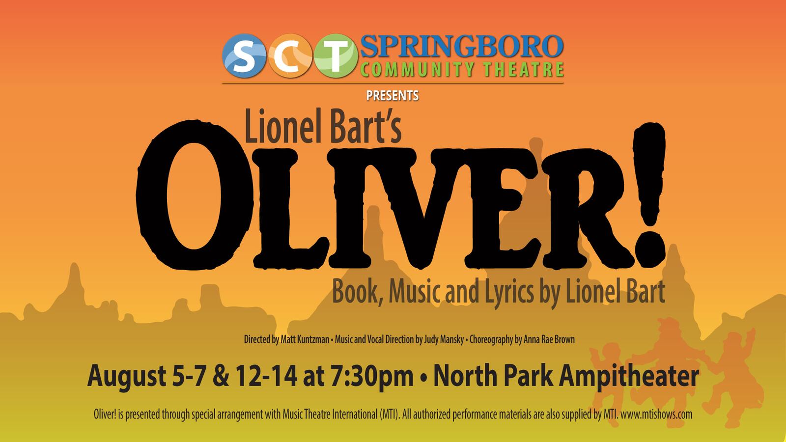 Springboro Community Theatre presents "Oliver!" through Aug. 14.