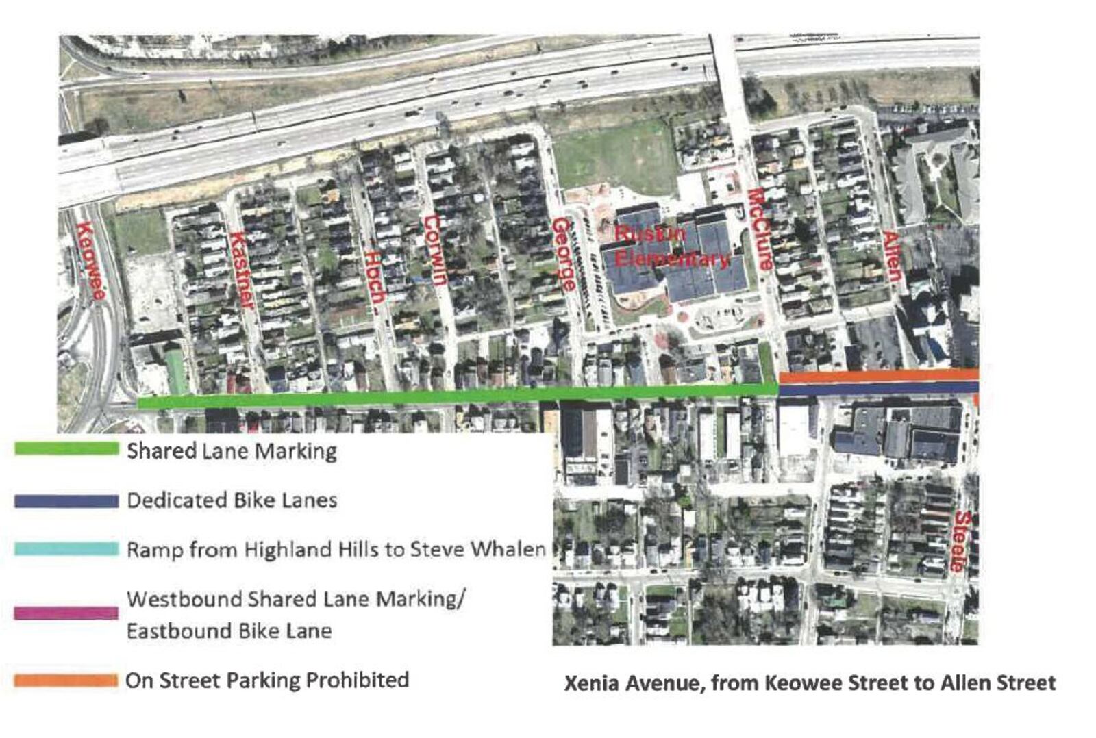 Proposed bike lanes and upgrades for Xenia Avenue. CONTRIBUTED