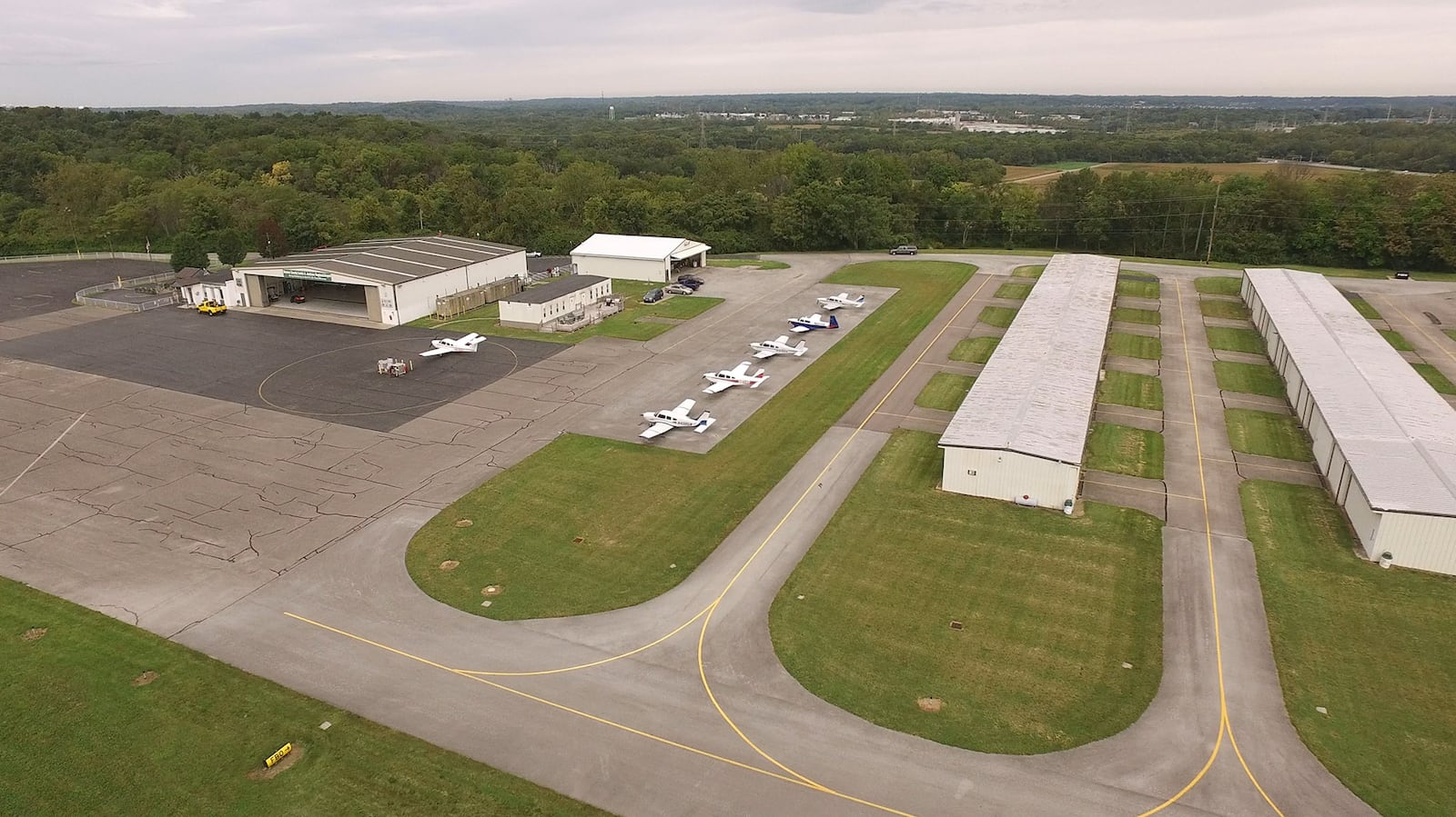 An aerial view of the Greene County Airport. STAFF FILE PHOTO / TY GREENLEES